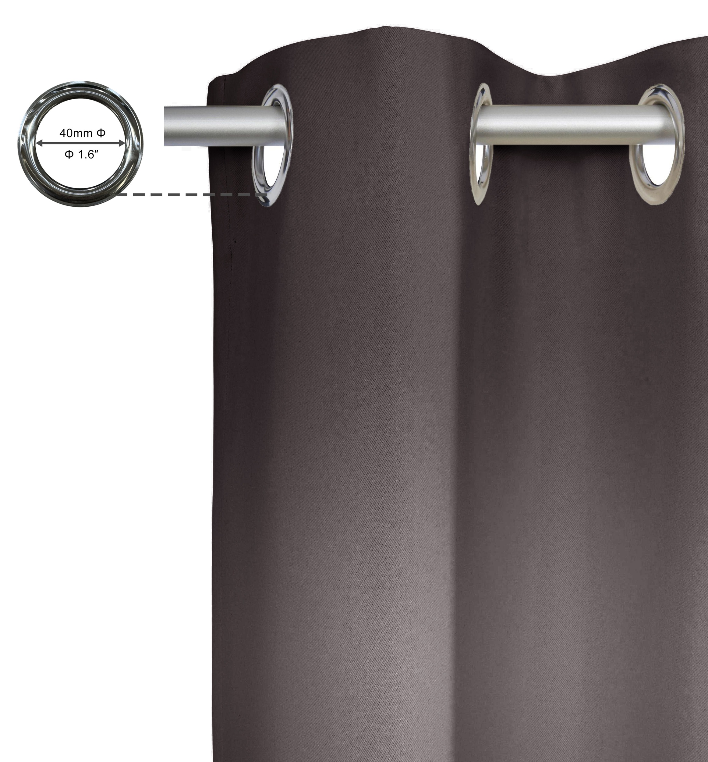 Thumbnail - my home Gardine "SOLA" Ösen 1 Stk. tlg. Schal einfarbig, Verdunkelung, 1er oder 2er Set Gardinen