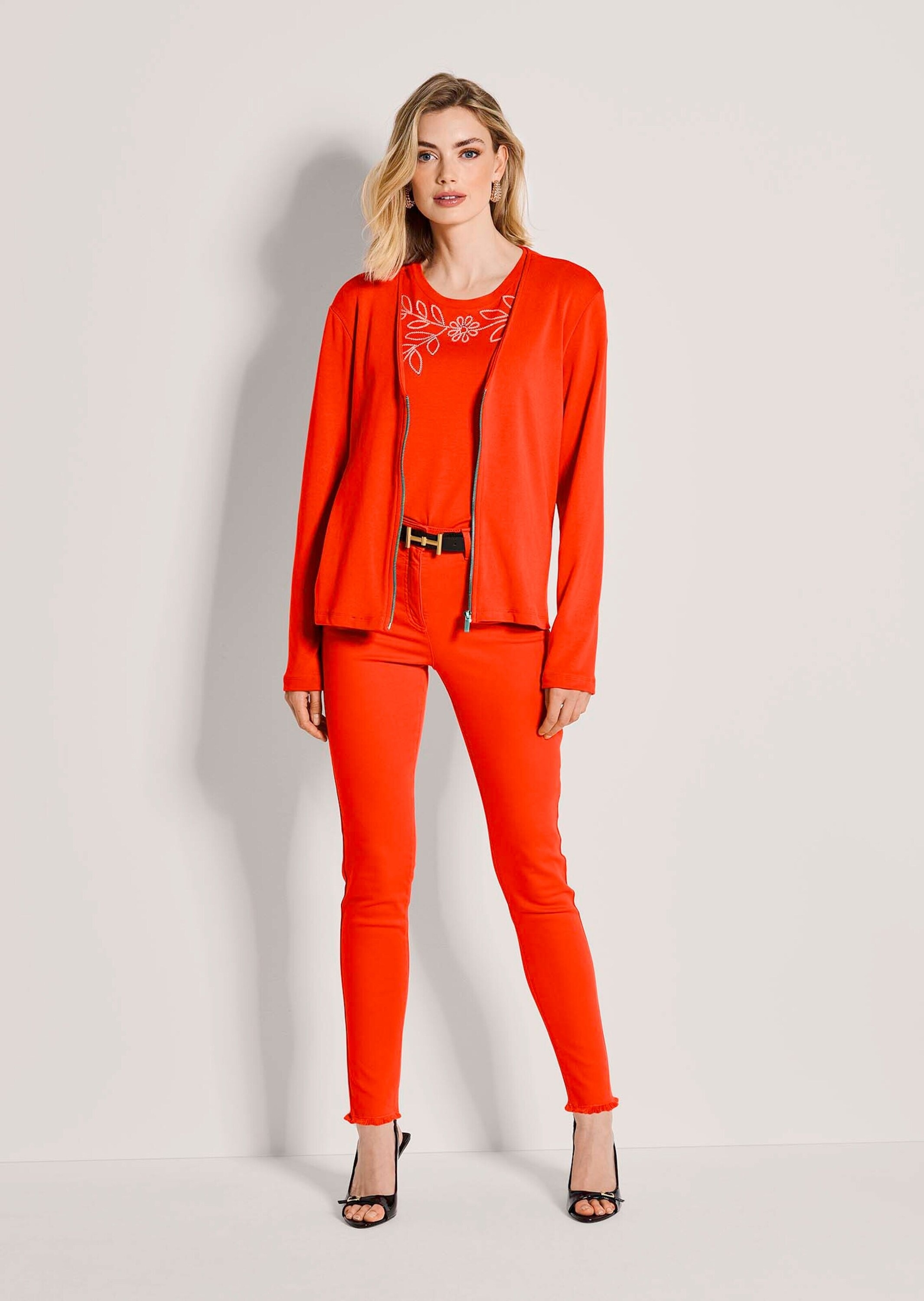 MADELEINE Langarmshirt "Shirtjacke Elegante Viskosejacke mit Reißverschluss günstig online kaufen