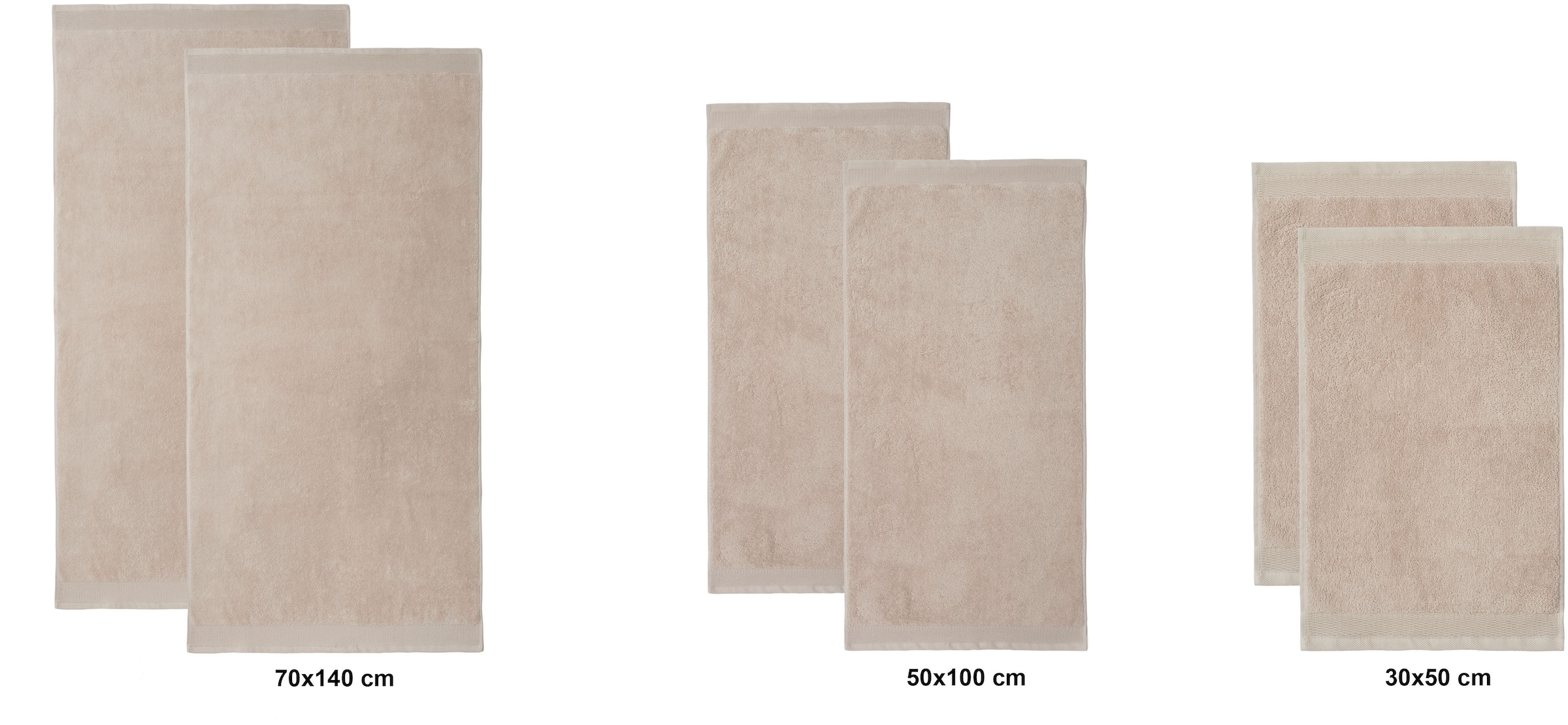 OTTO home Handtuch Set »Fenya, Premium Handtücher, 550 gr/m²«, Set, 6 tlg., Walkfrottier, Premium Handtücher mit Bordüre, Handtuch-Set, 100% Baumwolle