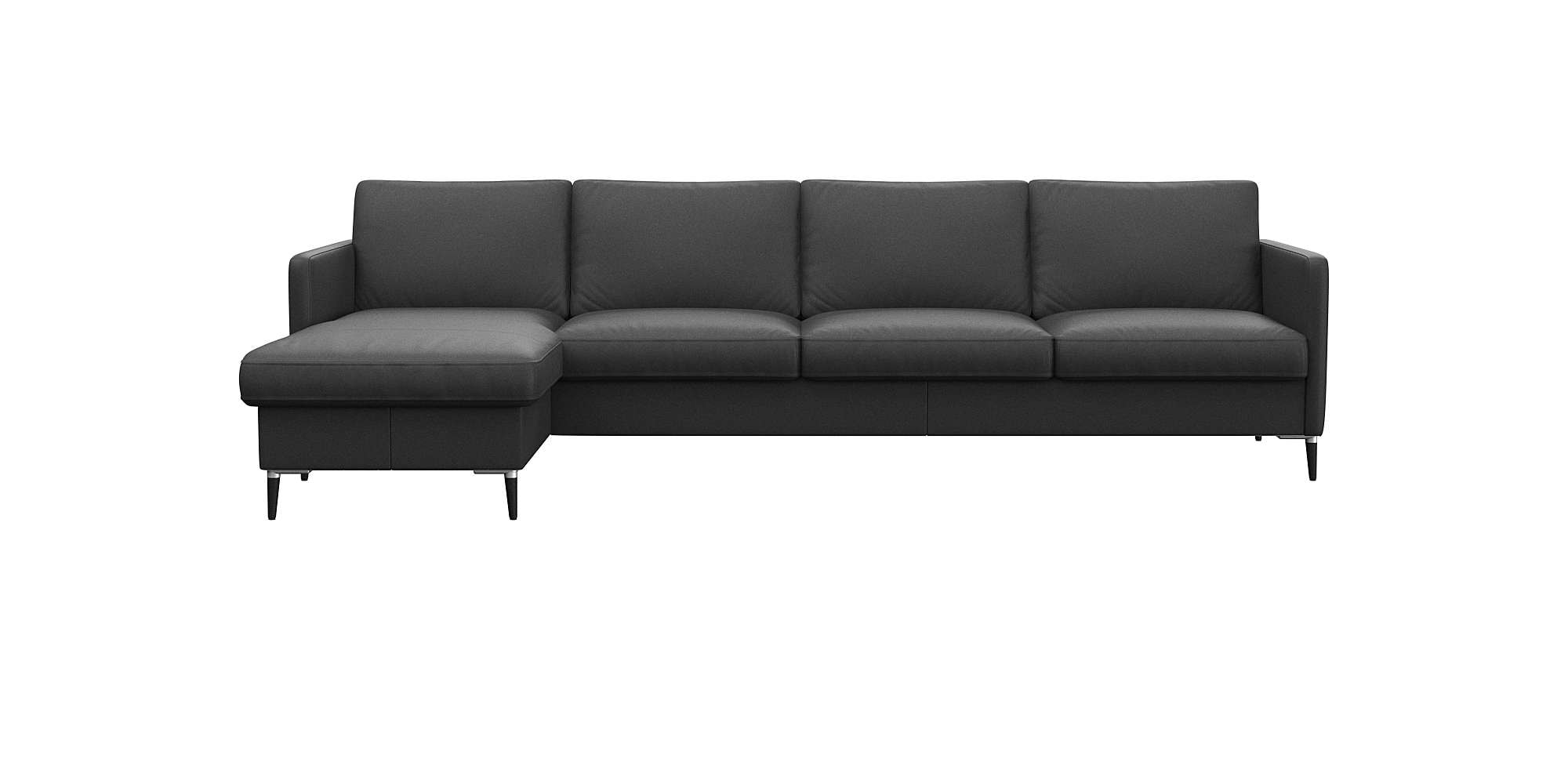 FLEXLUX Ecksofa "Fiore, L-Form" schmale Armlehnen, Kaltschaum, Füße Alu+schwarz