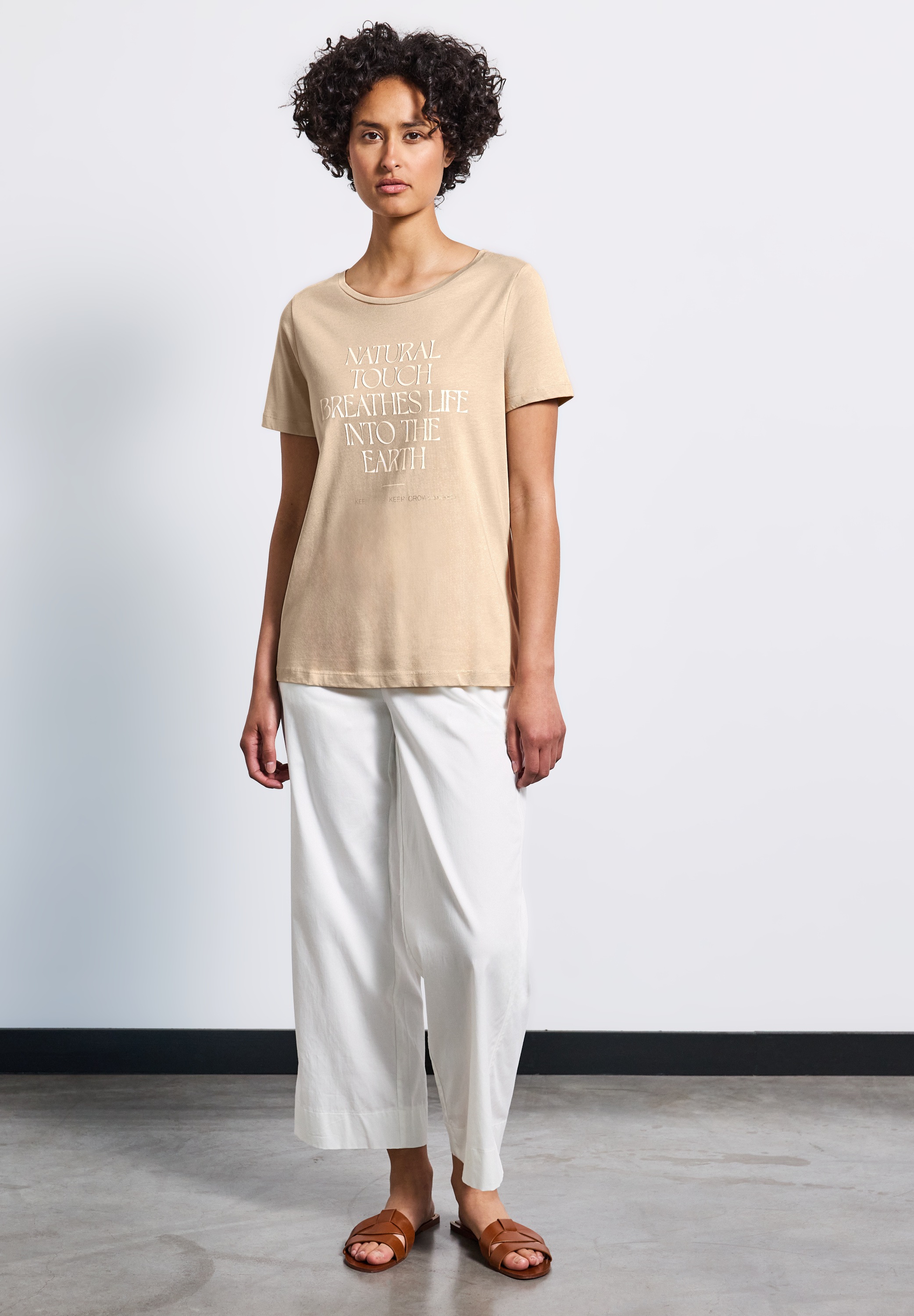 STREET ONE T-Shirt, mit Materialmix
