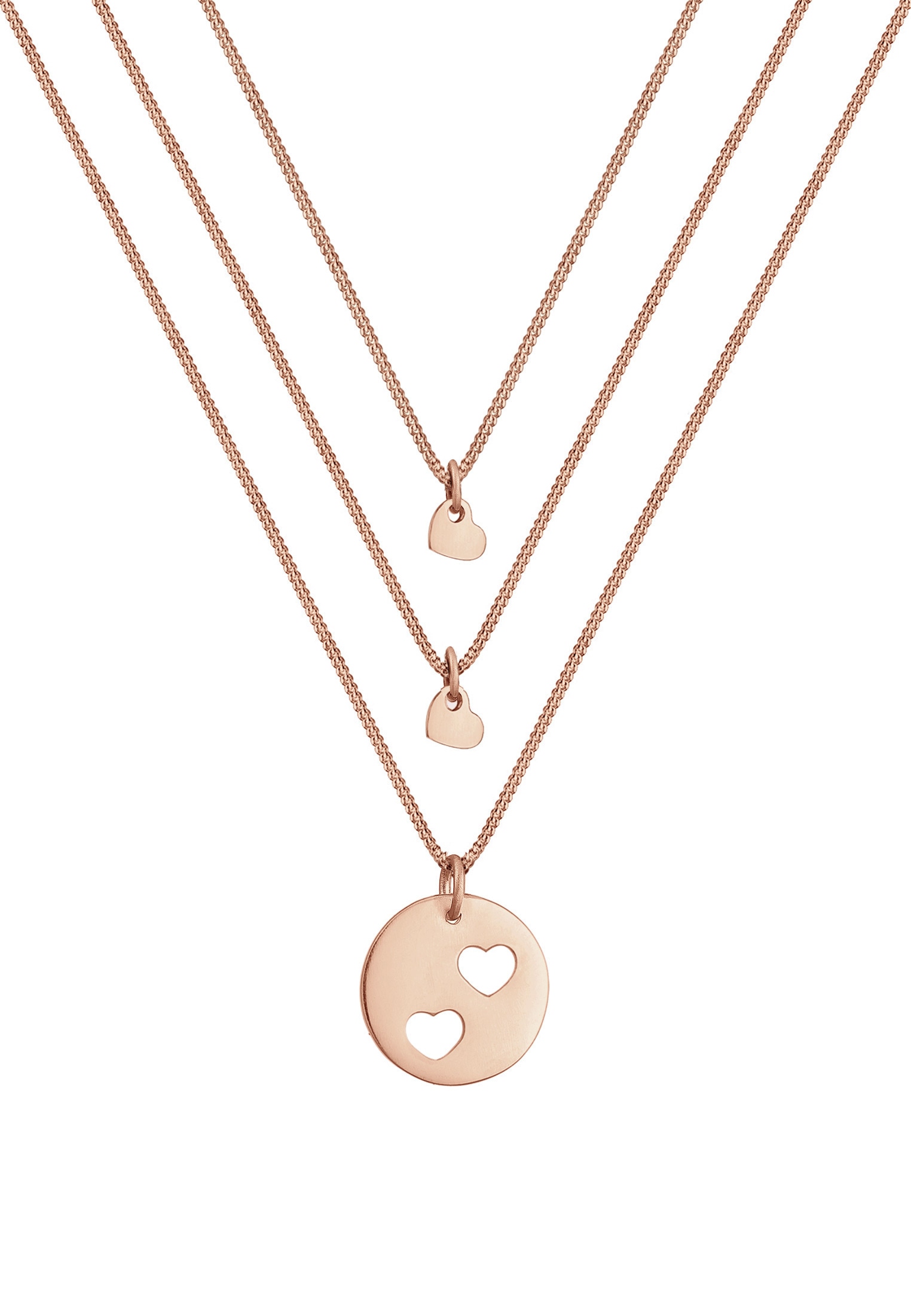 Elli Schmuckset »Trio Herz Mutter Kind Cut Out Herz Set 925 Sterling Silver«