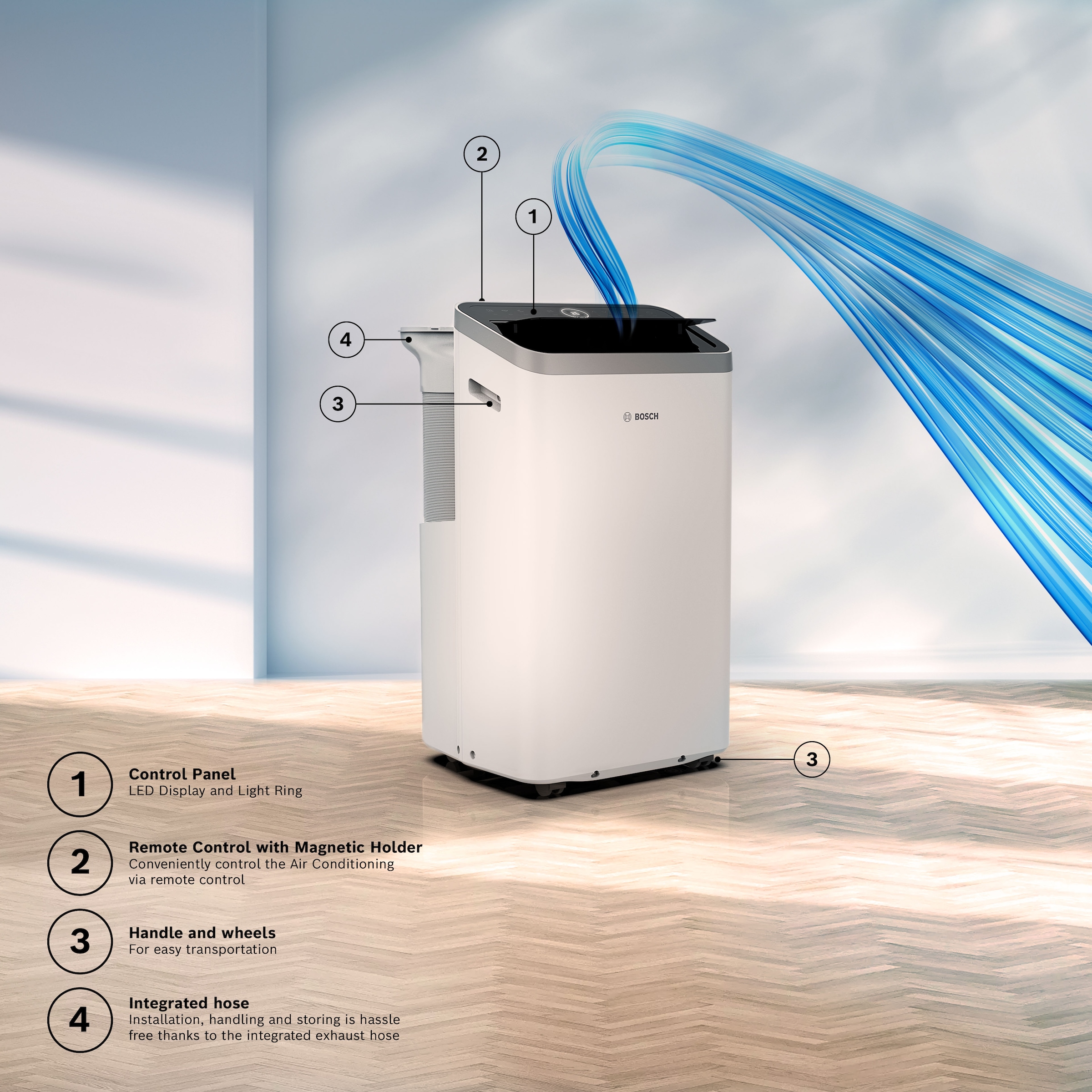 BOSCH 3-in-1-Klimagerät »Cool 2000 - 3-in-1 Klimaanlage, Luftentfeuchter, Ventilator«