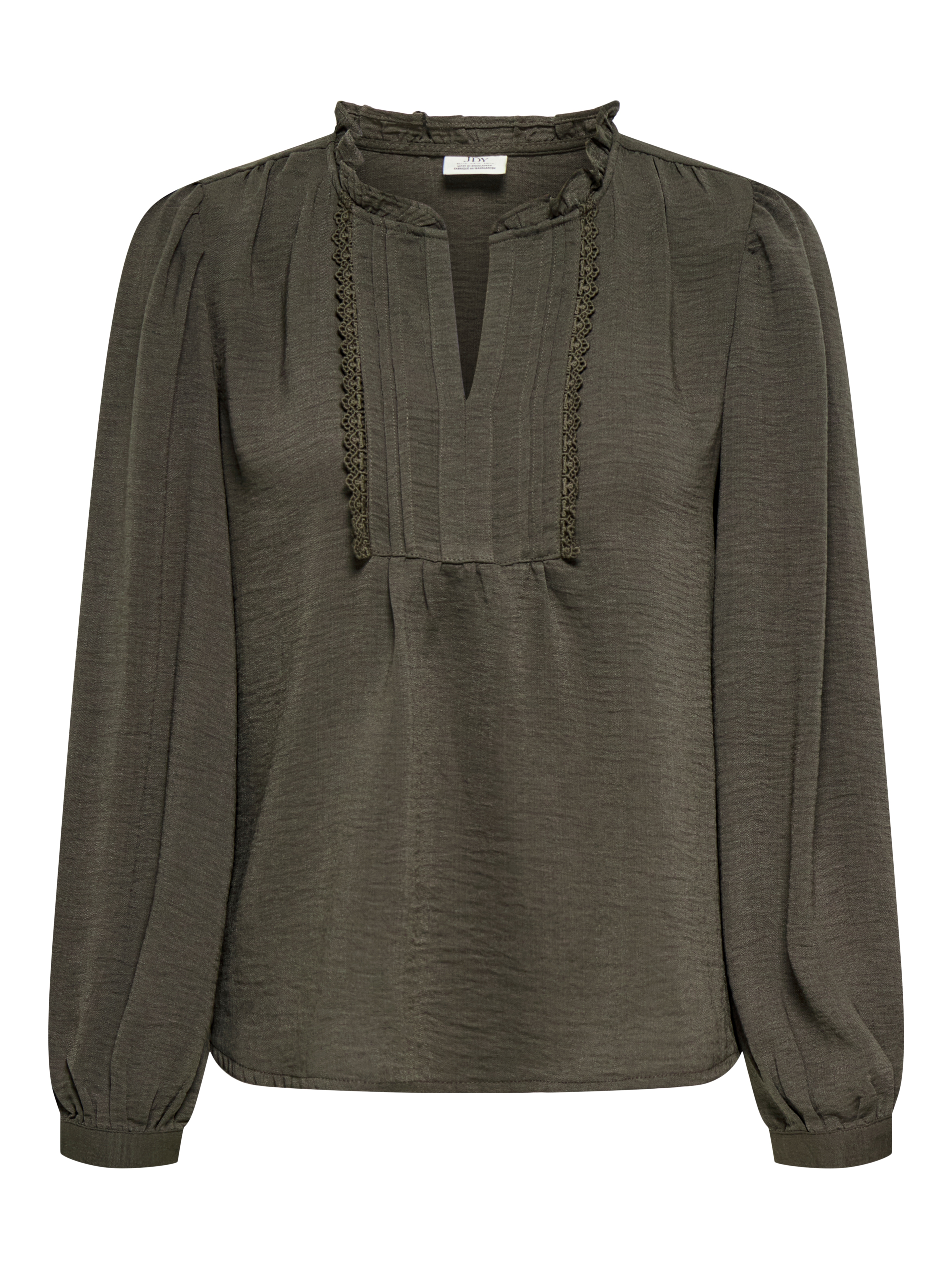 JDY Langarmbluse "JDYRACHEL LIFE L/S PINTUCK TOP WVN NOOS" im romantischen Look mit Spitzenbordüre