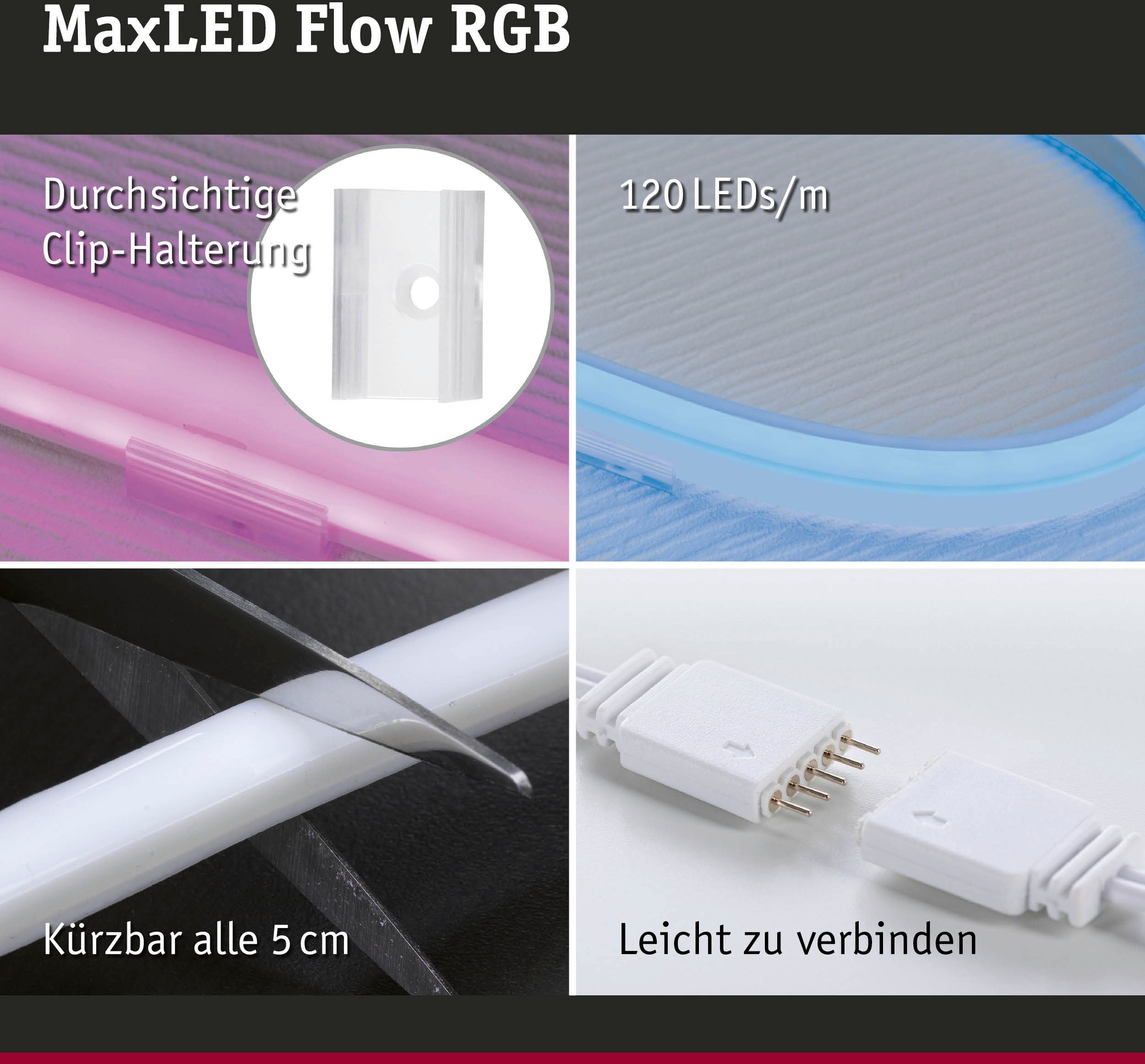 Paulmann LED-Streifen »MaxLED Flow Basisset 1,5m RGB 13,5W«, inkl.  Funk-Fernbedienung kaufen | BAUR