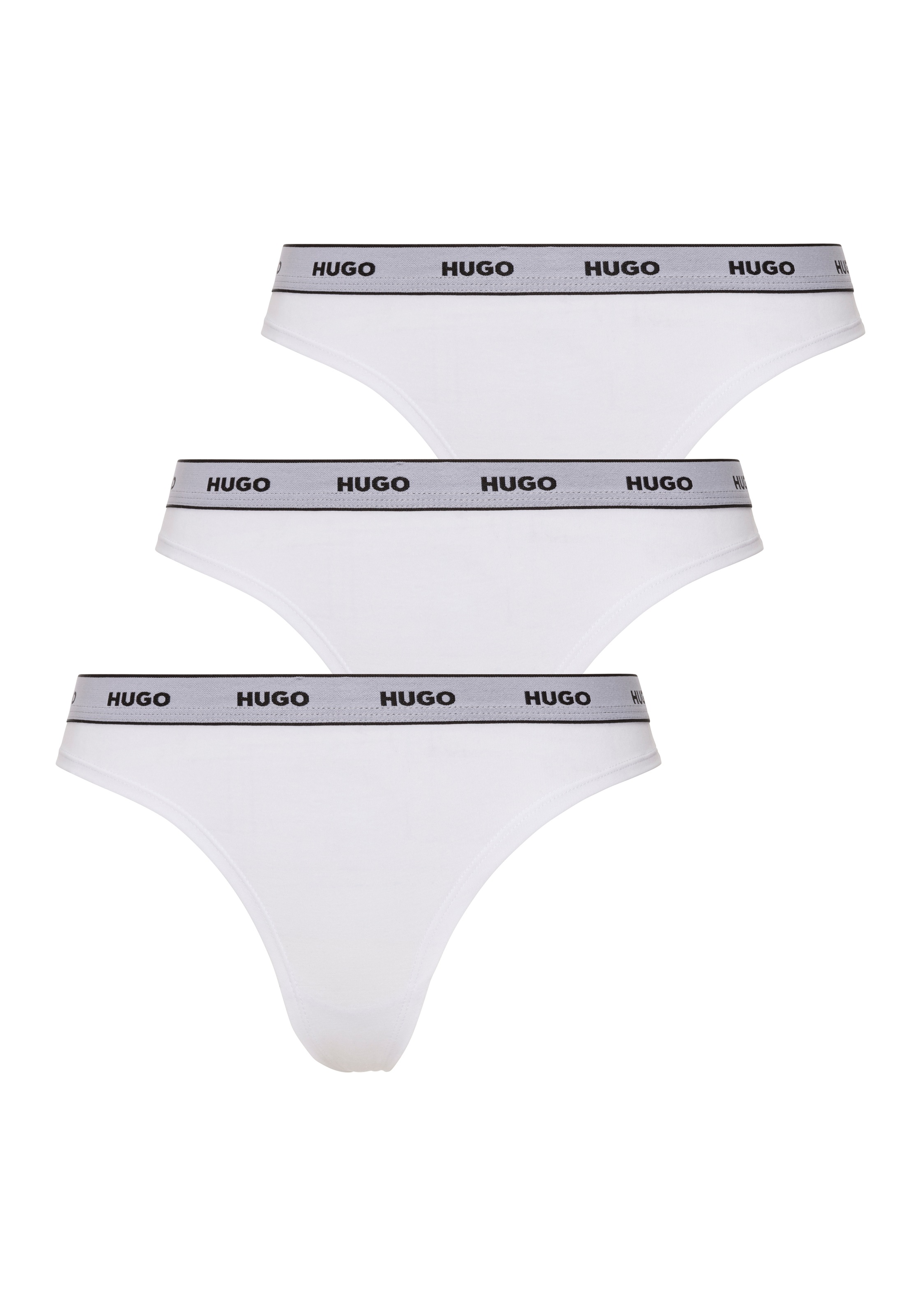 HUGO Underwear "TRIPLET THONG STRIPE" Packung, 3, 3 Stk. mit Logoschriftzug auf dem Bund