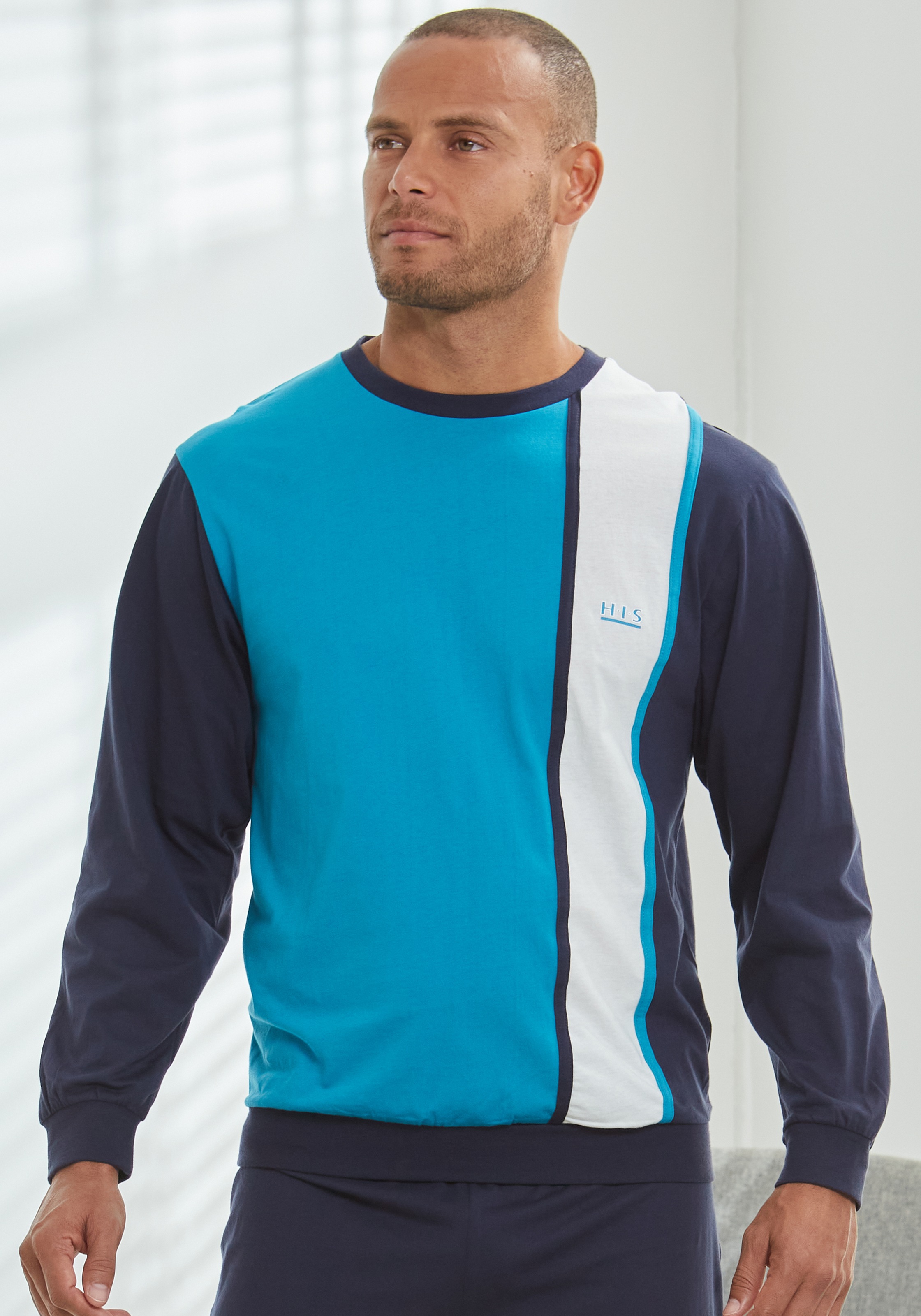 H.I.S Pyjama "Schlafanzug für Herren", (2 tlg., 1 Stück), Schlafanzug mit b günstig online kaufen
