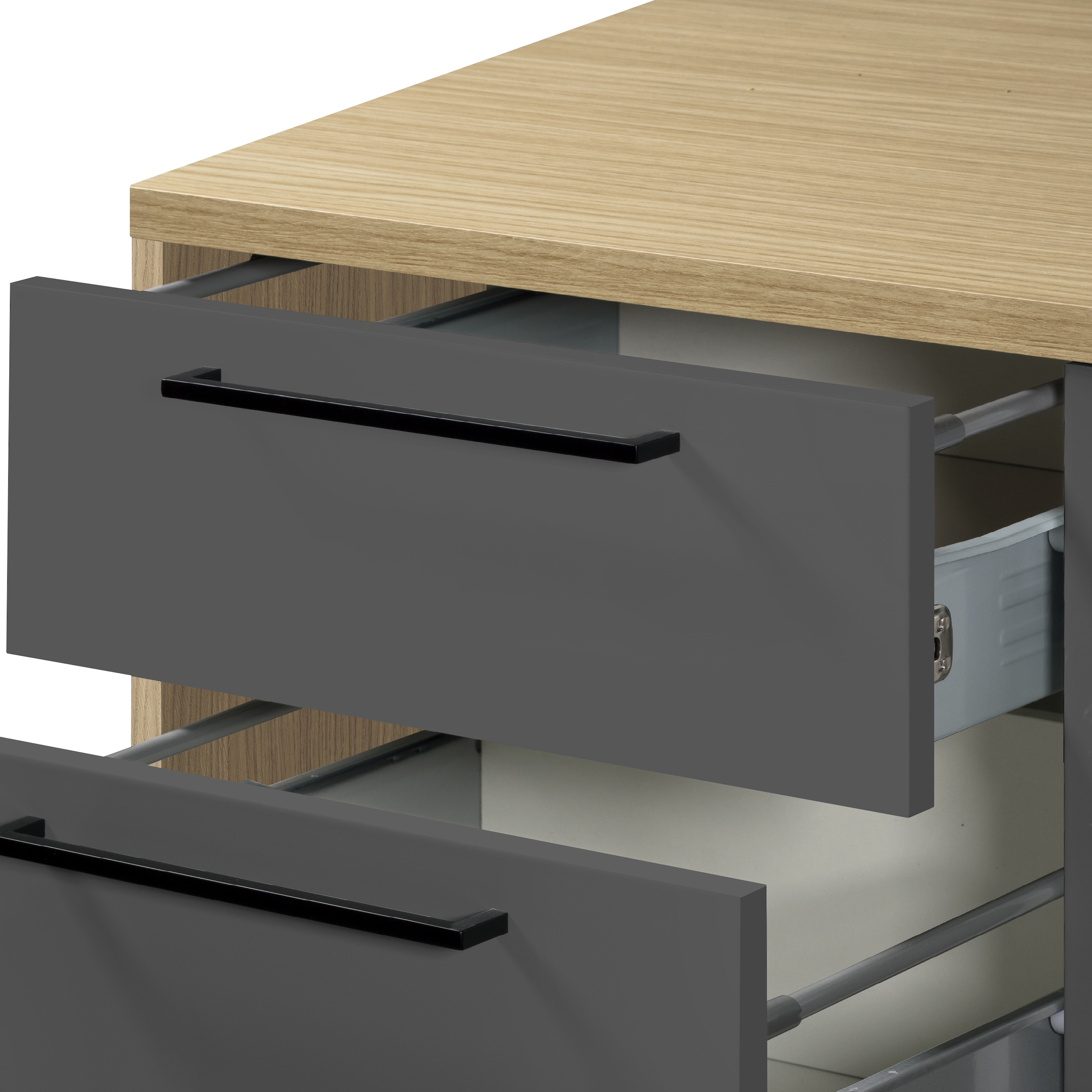 KOCHSTATION Unterschrank »Luna, Küchenunterschrank, Unterschrank mit Schubladen, Made in Italy« B/T/H: 60 × 60 × 85 cm, mit 3 Schubkästen, 3,5 cm starke Oberplatte