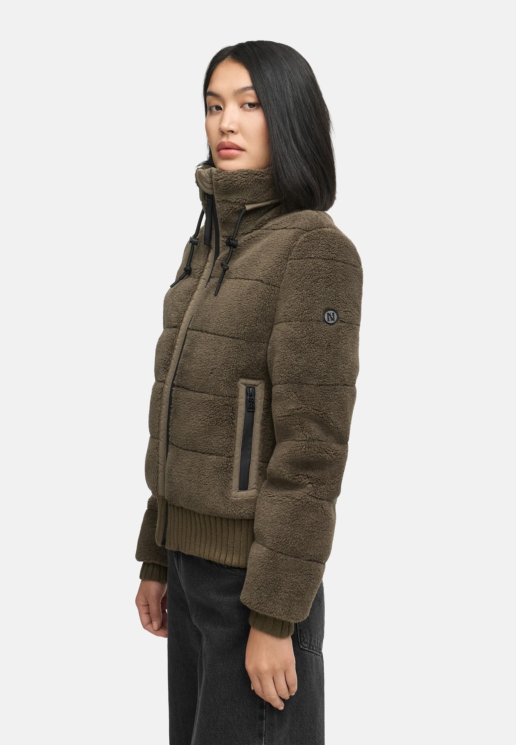 Navahoo Plüschjacke »Schneepuder 14«, warme Damen Teddyjacke für den Winter