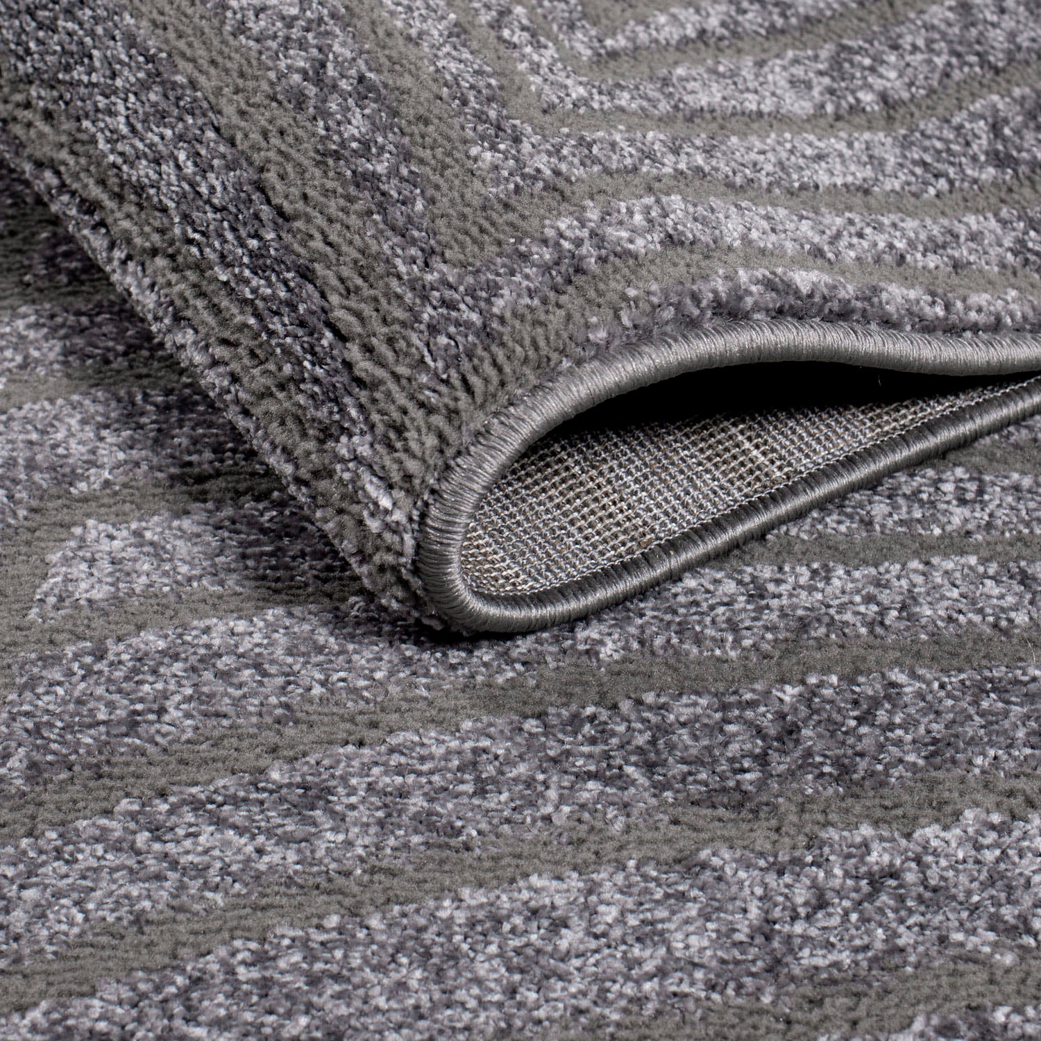 Carpet City Teppich »Friseé-Teppich FANCY 648« rechteckig 12 mm Höhe Kurzflor,3D-Optik,Kreisförmiges Muster, Wohnzimmer,Schlafzimmer