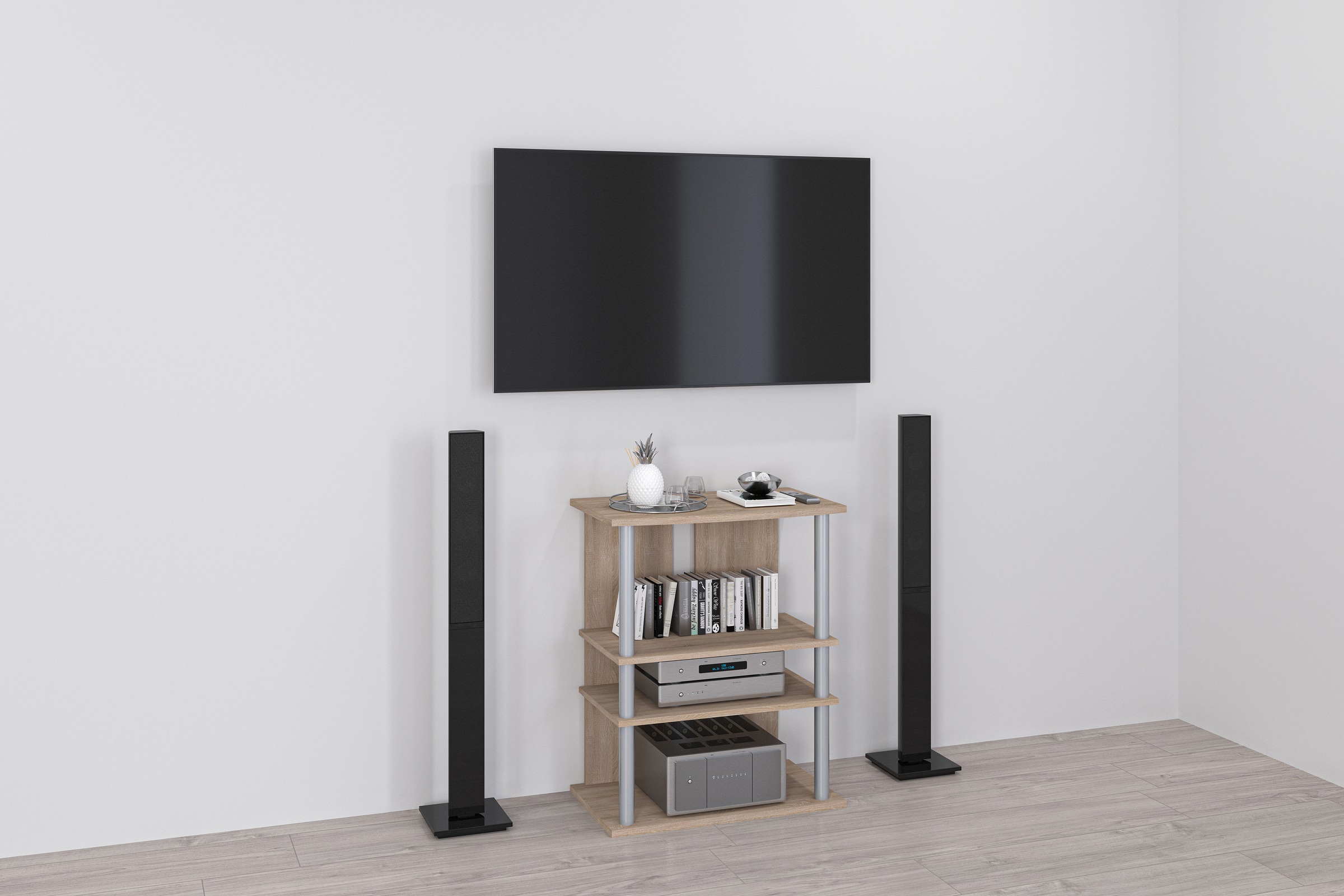 FMD Media-Regal »Variant«, Regal auf Rollen, Multimedia, TV, Hifi, 3 Böden, 65 cm breit