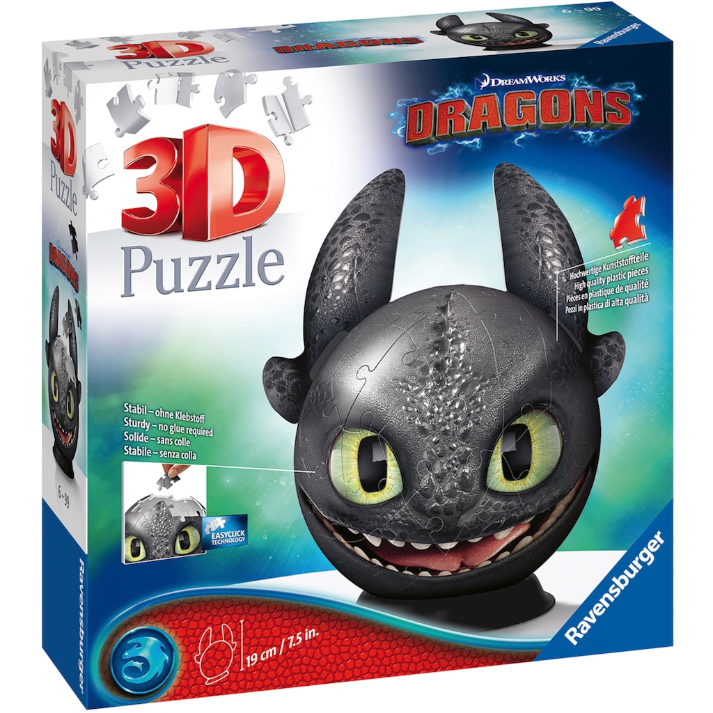 Ravensburger Puzzleball »Dragons 3 - Ohnezahn mit Ohren«