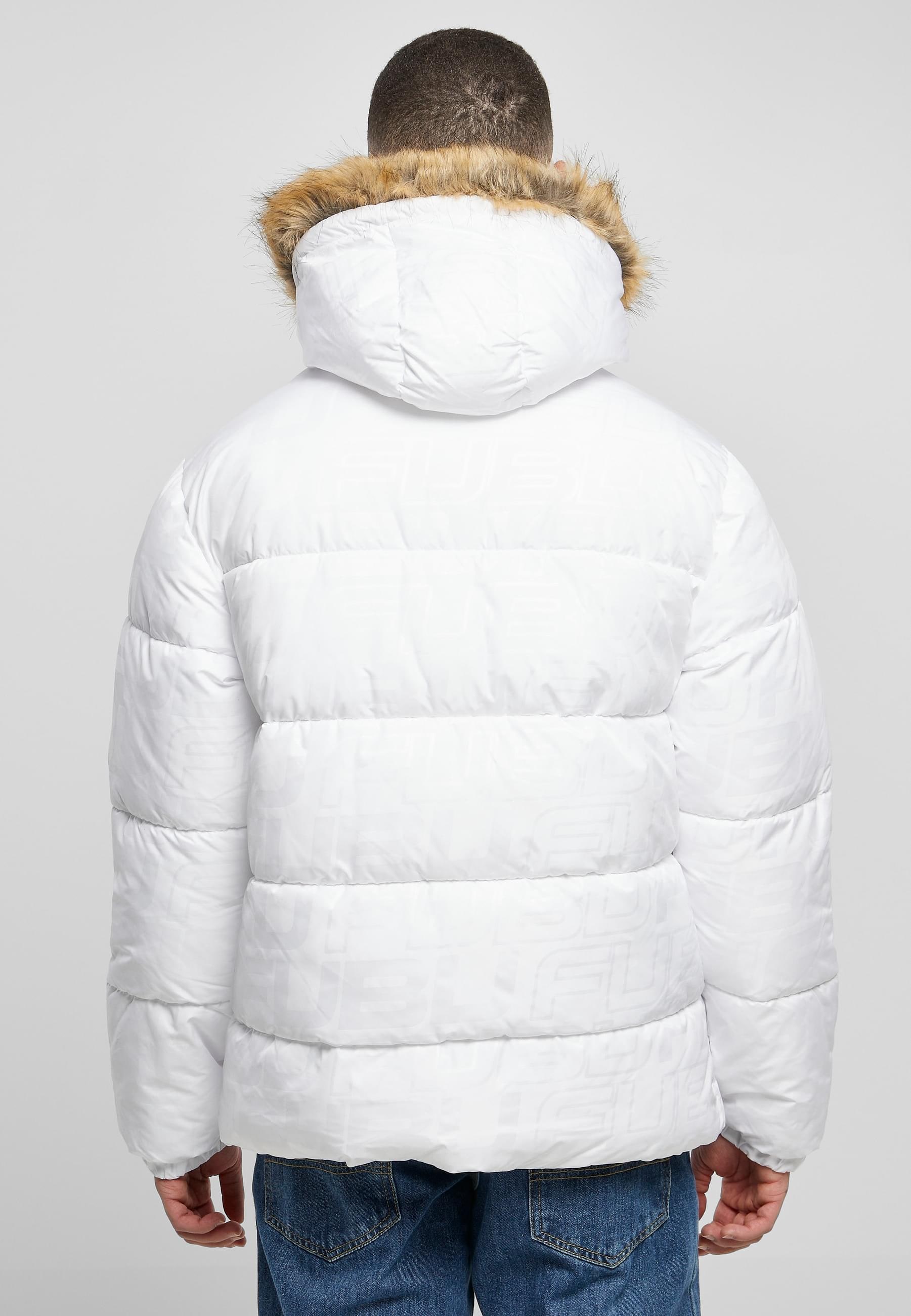 Fubu Winterjacke »Fubu Herren FM224-039-1 FUBU Corporate AOP Puffer Jacket«, (1 St.), mit Kapuze