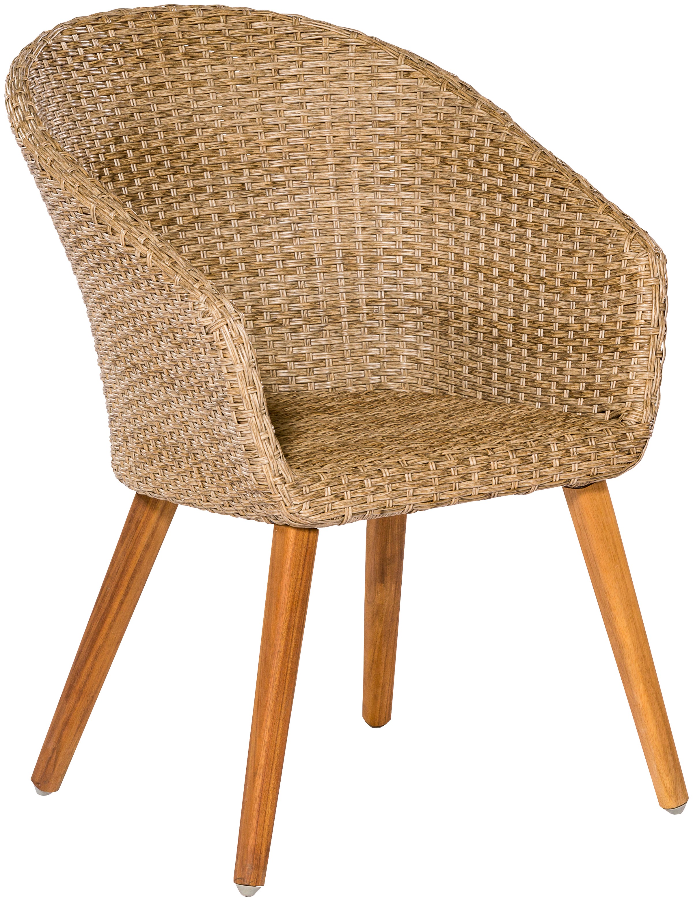 Gartenstuhl MERXX "Arrone", beige, B:66cm H:82cm T:61cm, Rattan, Stühle, Gartenstuhl, 2er Set, Alu/Polyrattan/Akazie, beige, inkl. Auflage 2