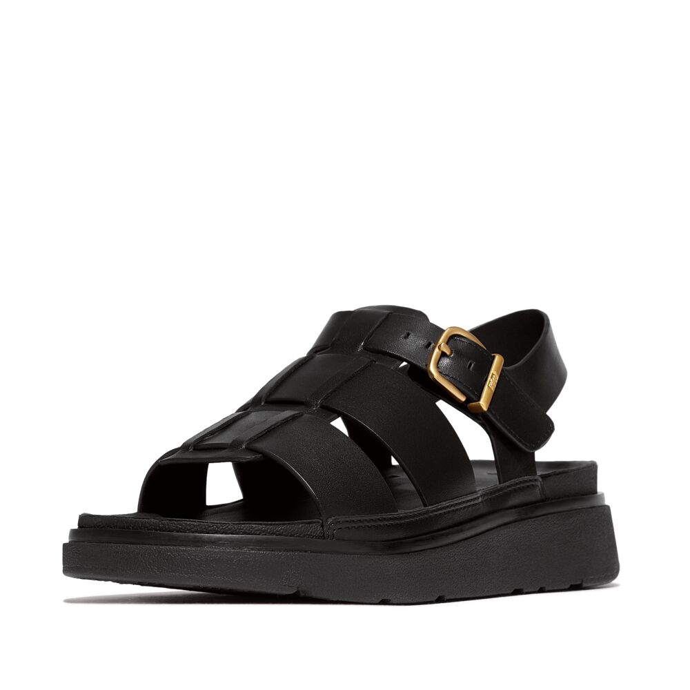Fitflop Riemchensandale "GEN-FF LEATHER FISHERMAN SANDALS" Keilabsatz, Sommerschuh, Sandalette, verstellbarer Schnallenverschluss