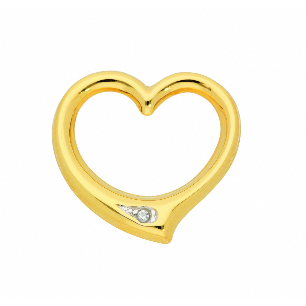 Adelia´s Kettenanhänger »Damen Goldschmuck 585 Gold Anhänger Swingheart mit Diamant«