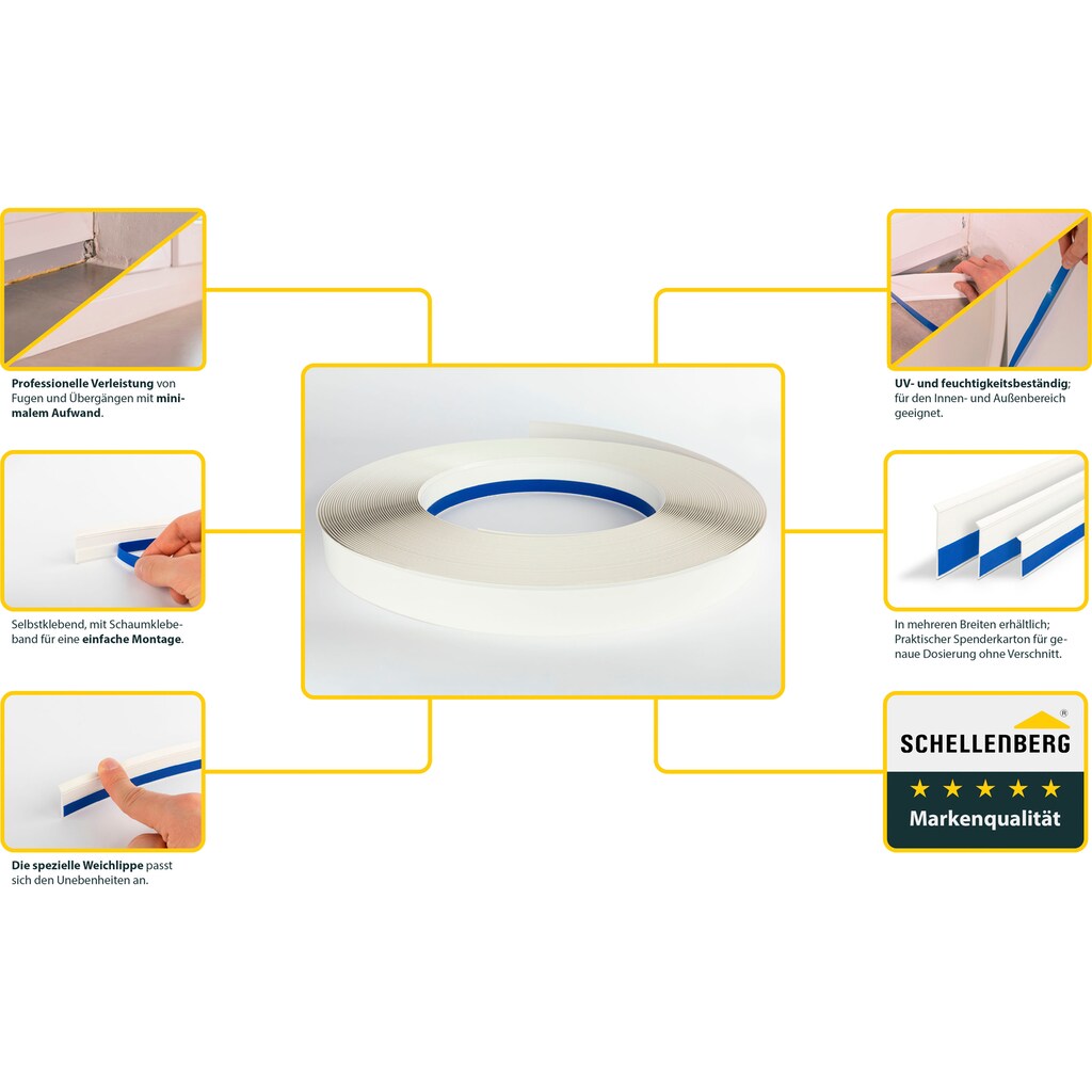 SCHELLENBERG Zierleiste »PVC-Flachleiste«, selbstklebend, 50 m, 3 cm Breite