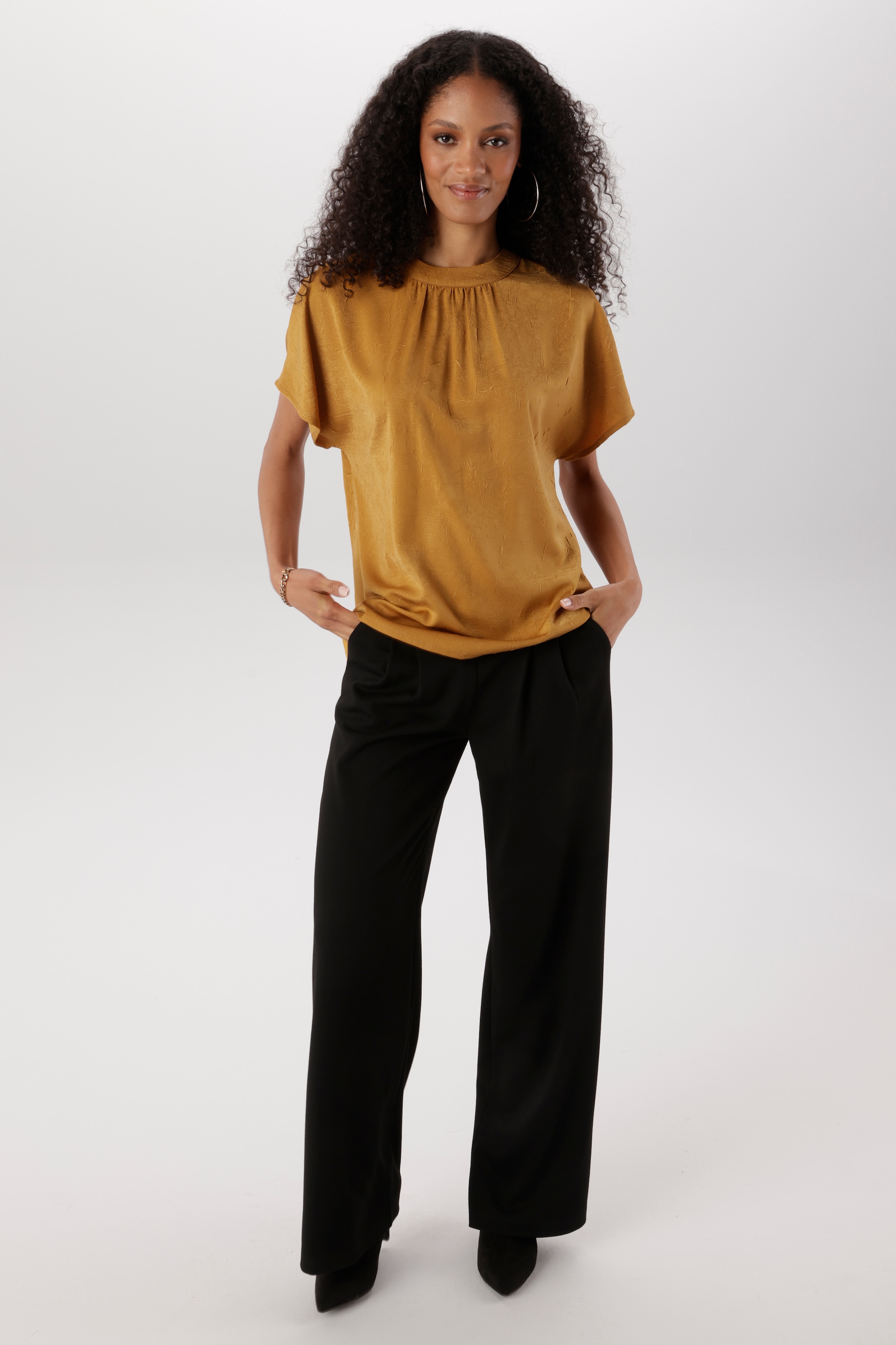 Aniston SELECTED Schlupfbluse in extra weiter Form und weicher Crinkleware - NEUE KOLLEKTION