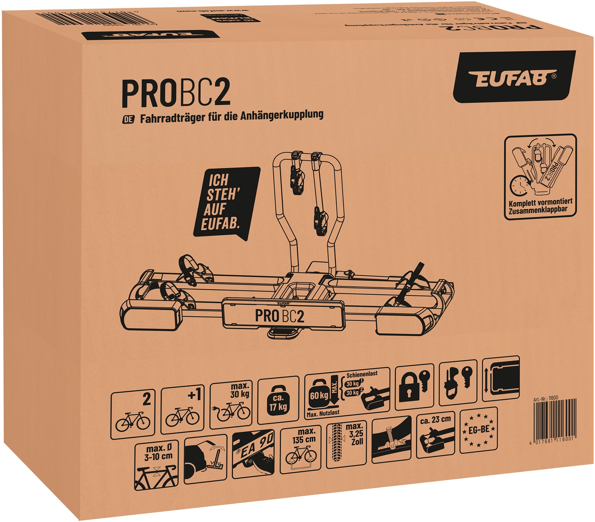 EUFAB Kupplungsfahrradträger »EUFAB 11600 Fahrradträger ProBC2«