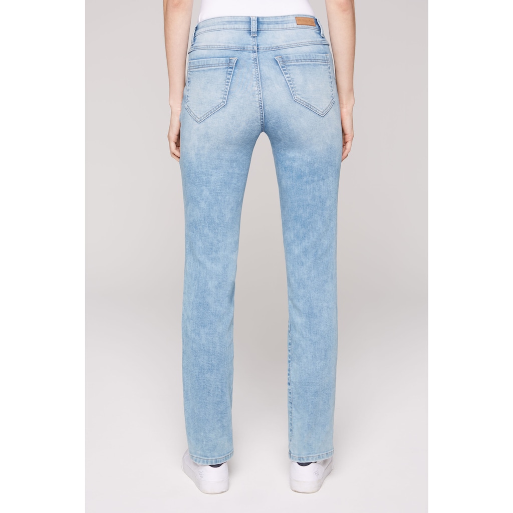 SOCCX Regular-fit-Jeans, mit Bleaching-Effekten