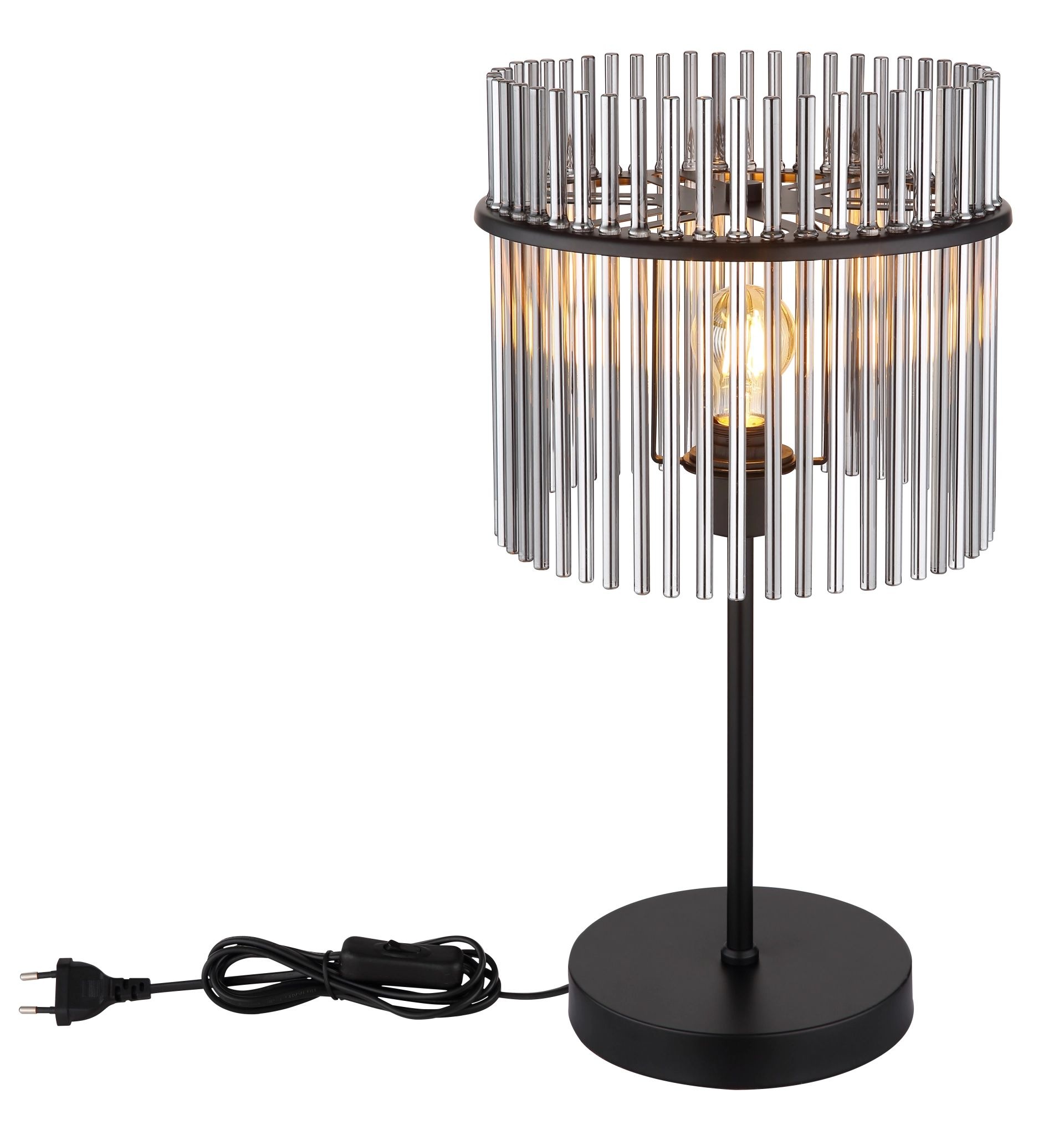 GLOBO LIGHTING Tischleuchte »GORLEY«, 1 flammig, Leuchtmittel E27 | ohne Leuchtmittel, Design Glasstäbe, Tischlampe, Wohnzimmer, Esszimmer, Schlafzimmer