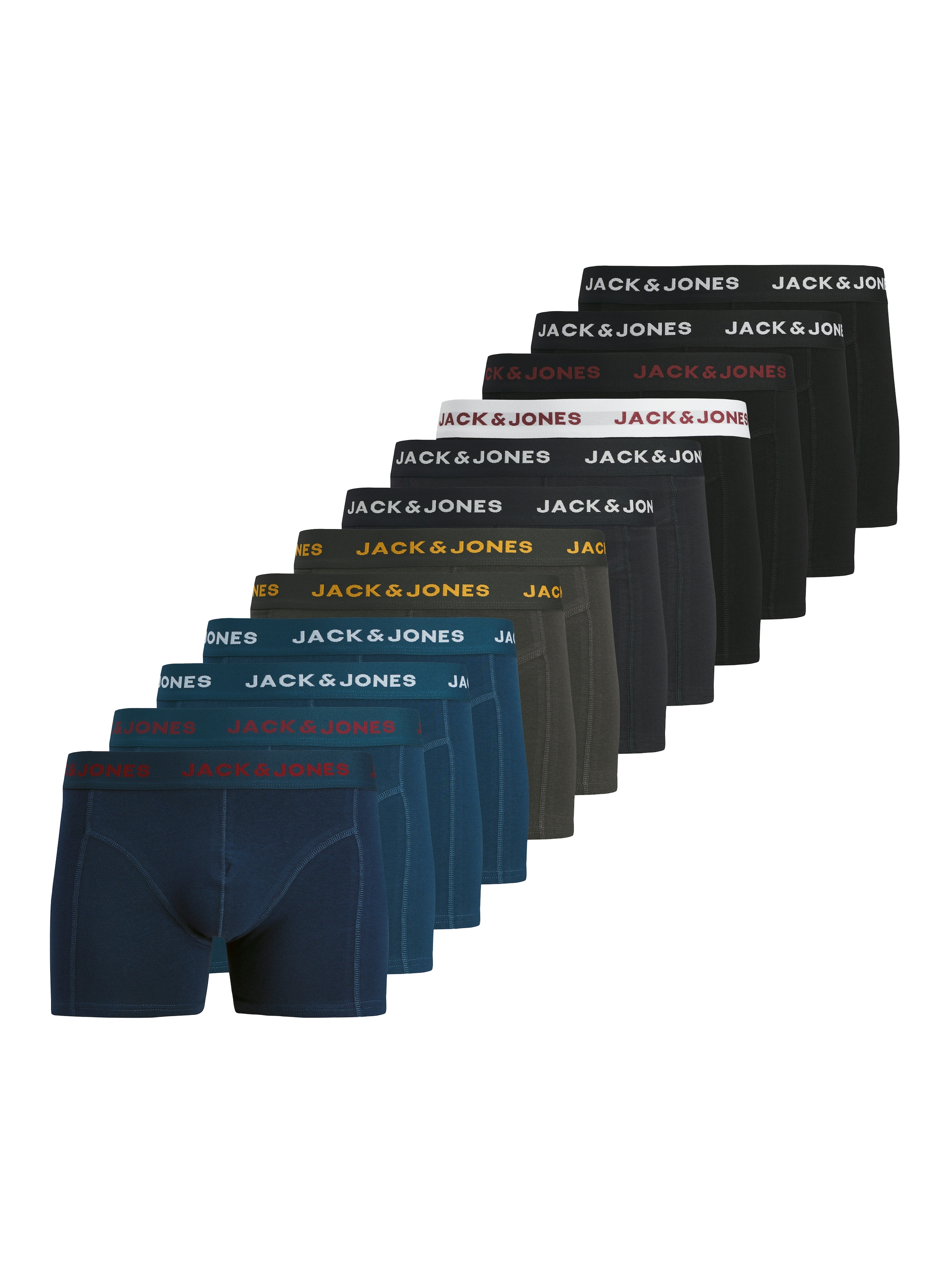 Jack & Jones Trunk "JACBOLT SOLID TRUNKS 12 PACK" Packung, 12 Stk. Baumwollmischung, elastischer Bund