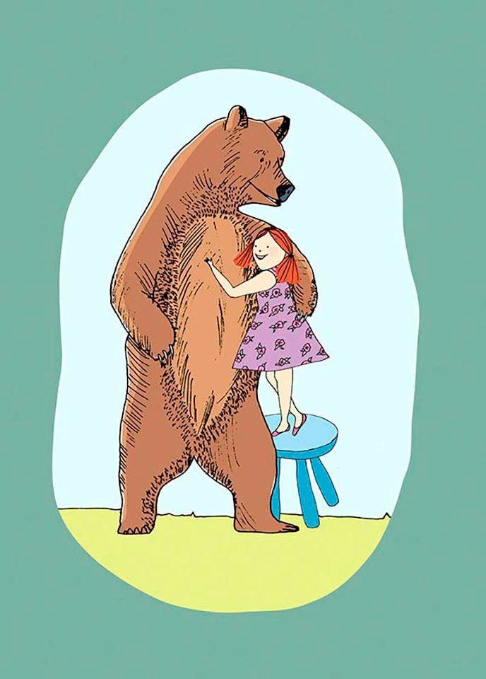 Komar Bild »Lili and Bear«, Figuren, (1 St.), Wandbild zur Dekoration - ohne Rahmen