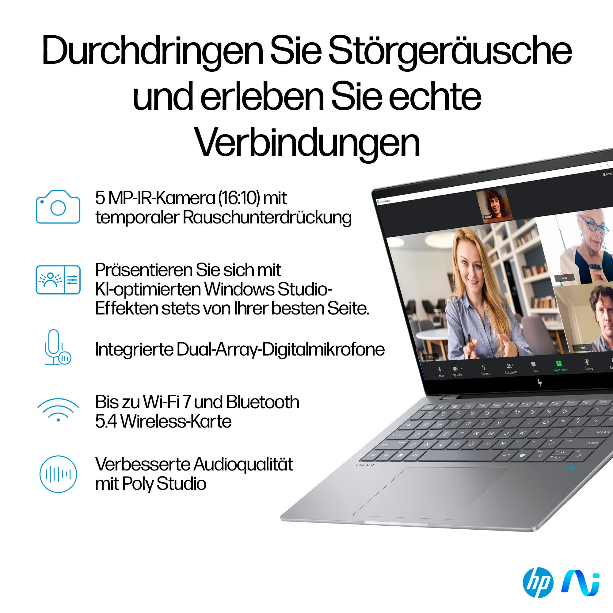 HP Notebook »OmniBook X 14-fe0060ng Silver«, 35,6 cm, / 14 Zoll, Qualcomm, Snapdragon X, Adreno, 1000 GB SSD