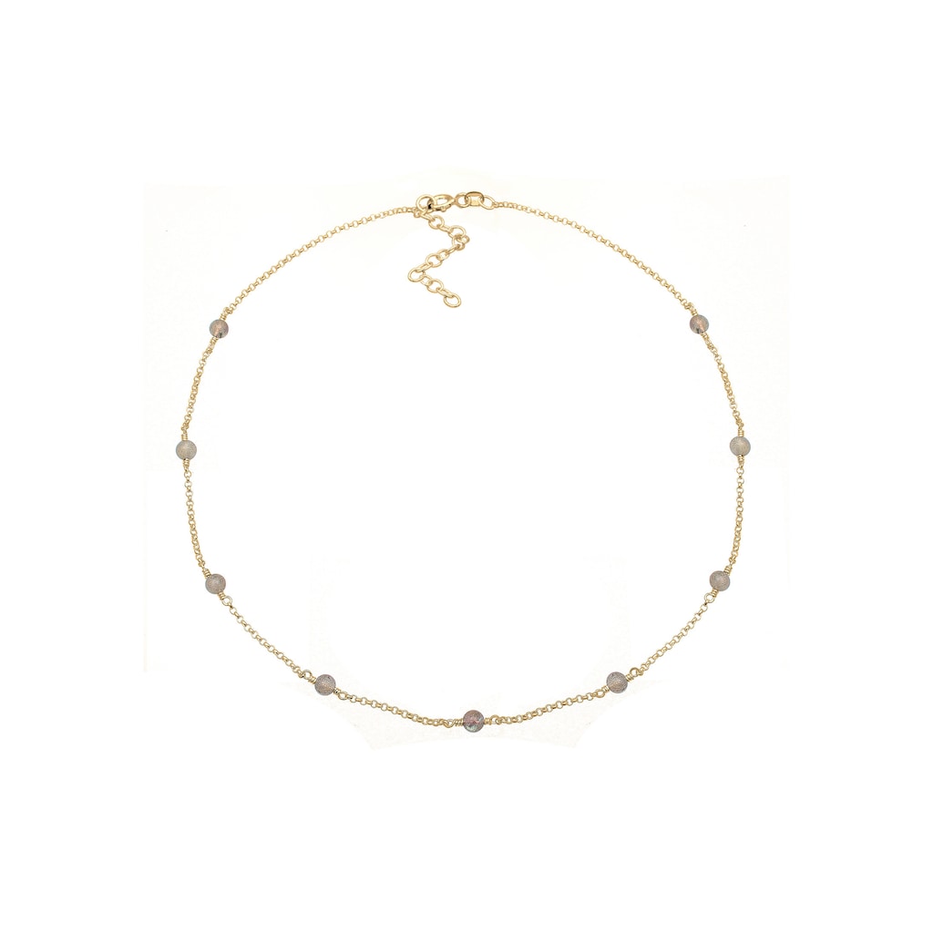 Elli Collier »Choker Erbskette Labradorit Kugeln Boho 925 Silber«