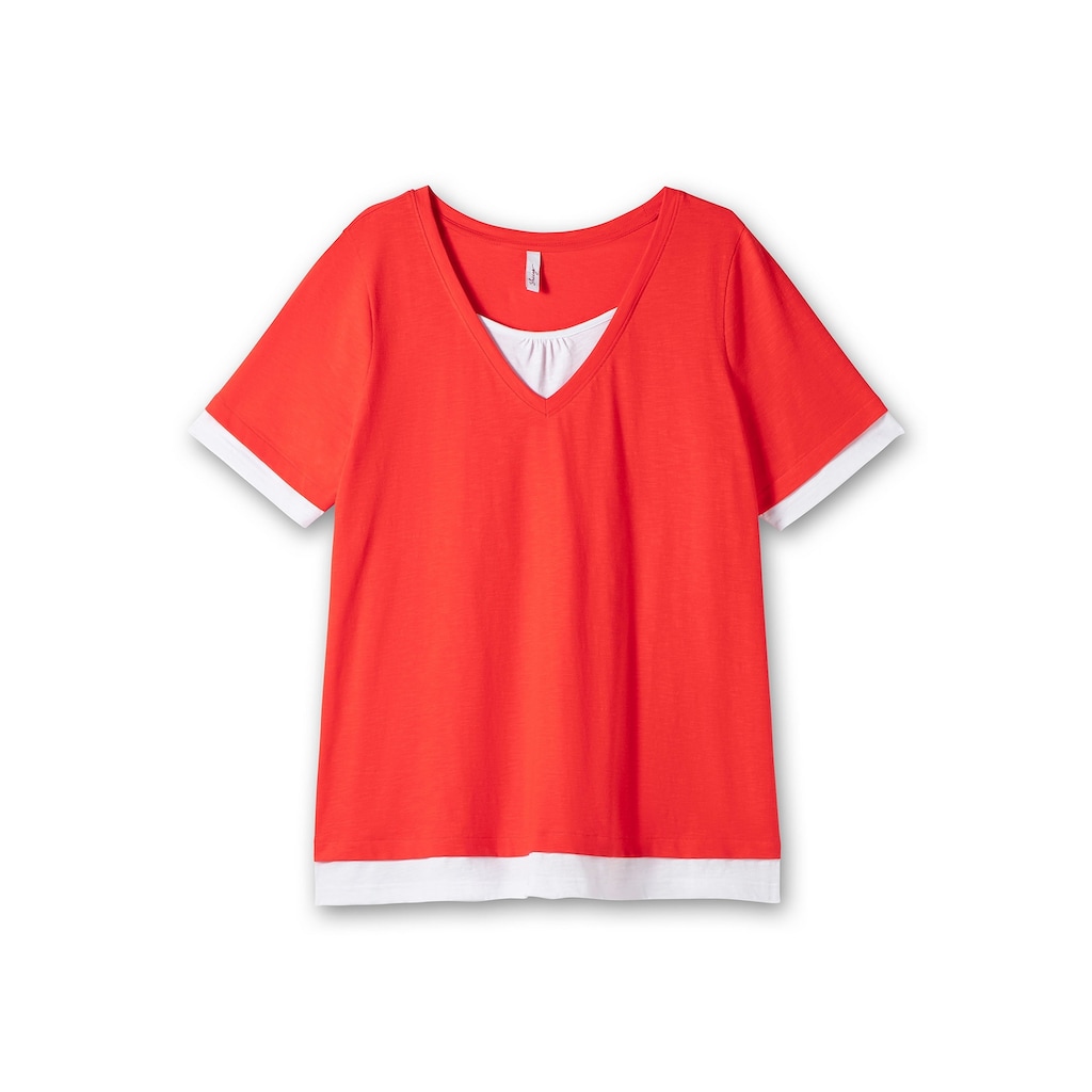 Sheego 2-in-1-Shirt »Große Größen« in 2-in-1-Optik mit V-Ausschnitt XV9362