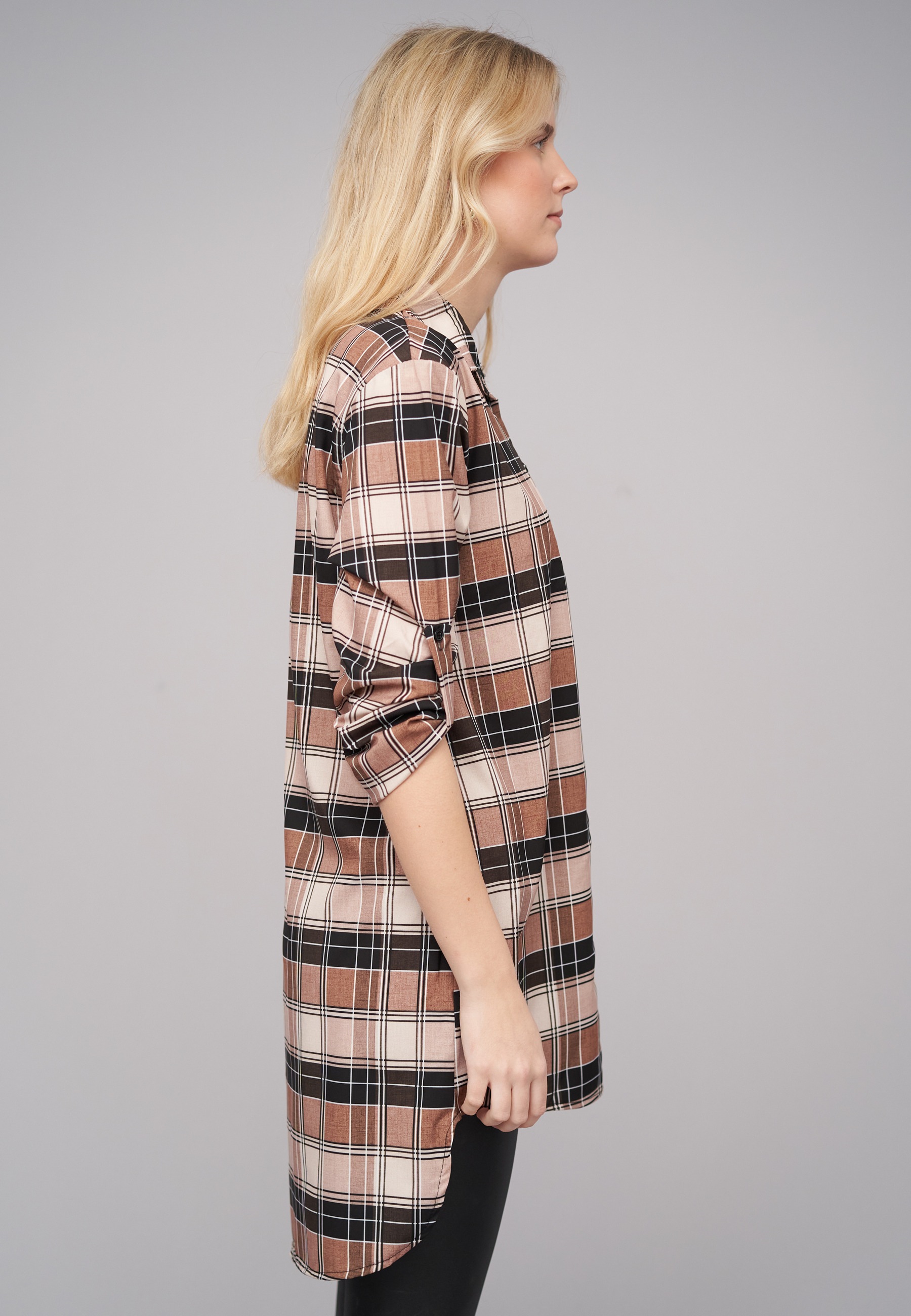 CLOUD 5IVE Klassische Bluse »CLOUD 5IVE Turn Up 3/4 Arm Bluse kariert small«