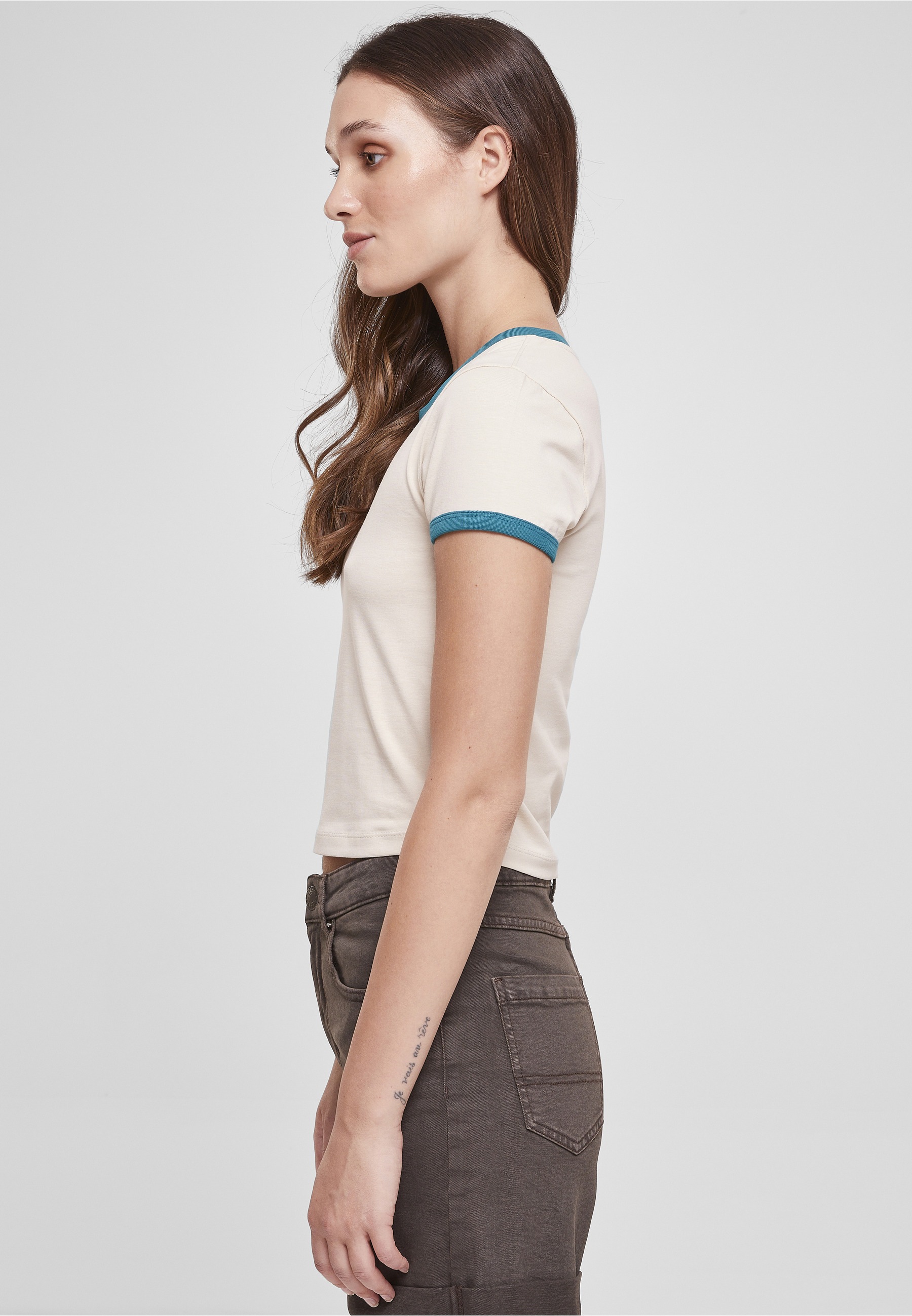 URBAN CLASSICS T-Shirt »Urban Classics Damen Ladies Stretch Jersey Cropped Tee« 1 Stk.