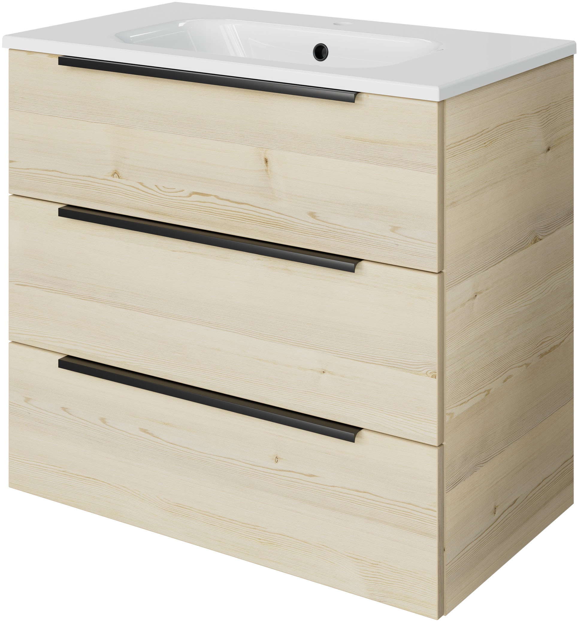 Saphir Badmöbel-Set "Mineralmarmor-Waschtisch mit Waschtischunterschrank" 2 Stk. tlg.