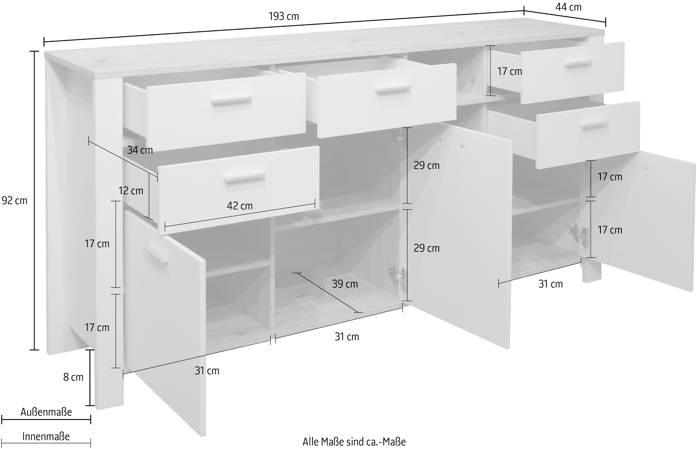 Mäusbacher Sideboard »Nele«, Breite 193 cm