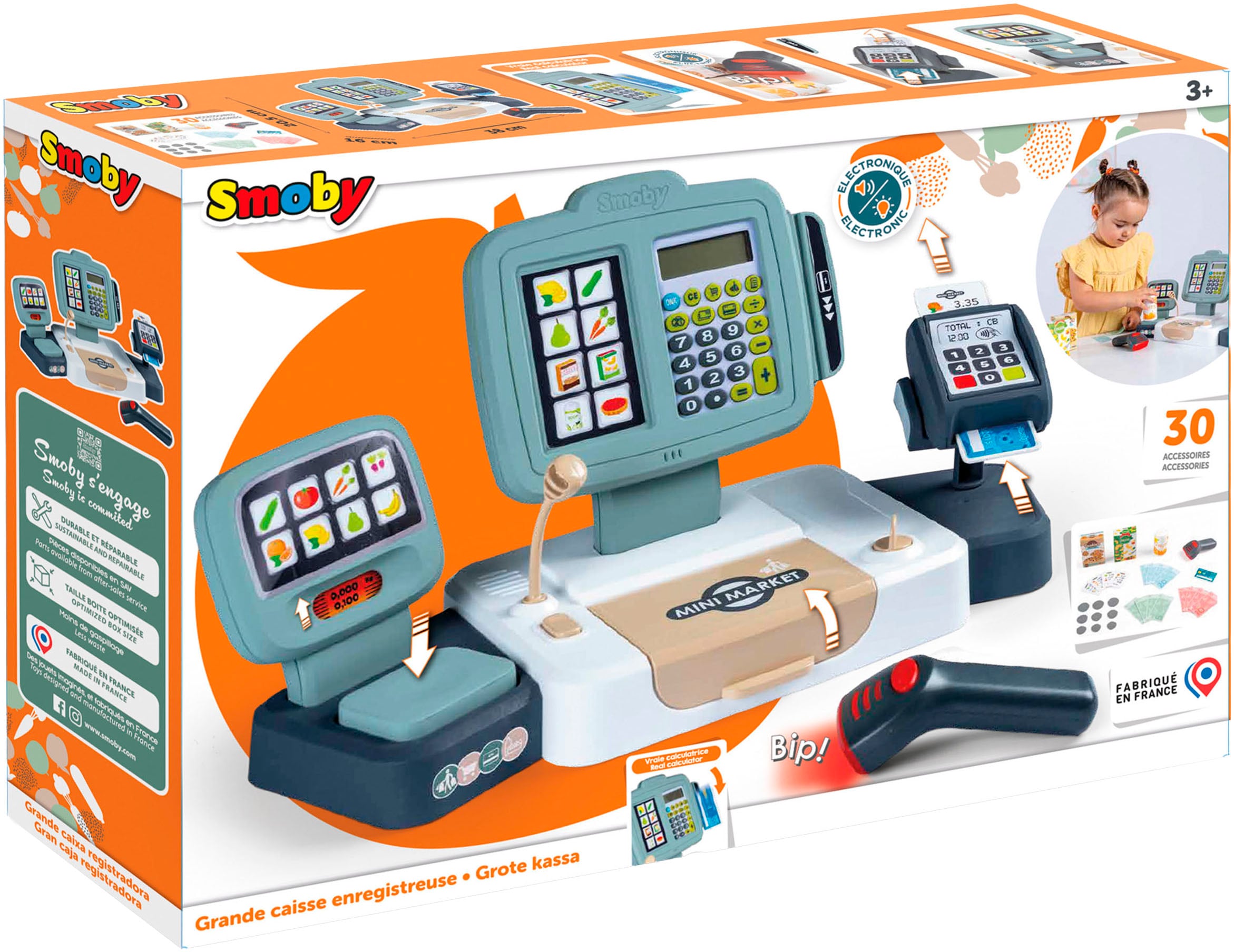 Smoby Spielkasse »Supermarktkasse XL mit Rechnerfunktion« mit Licht und Sound