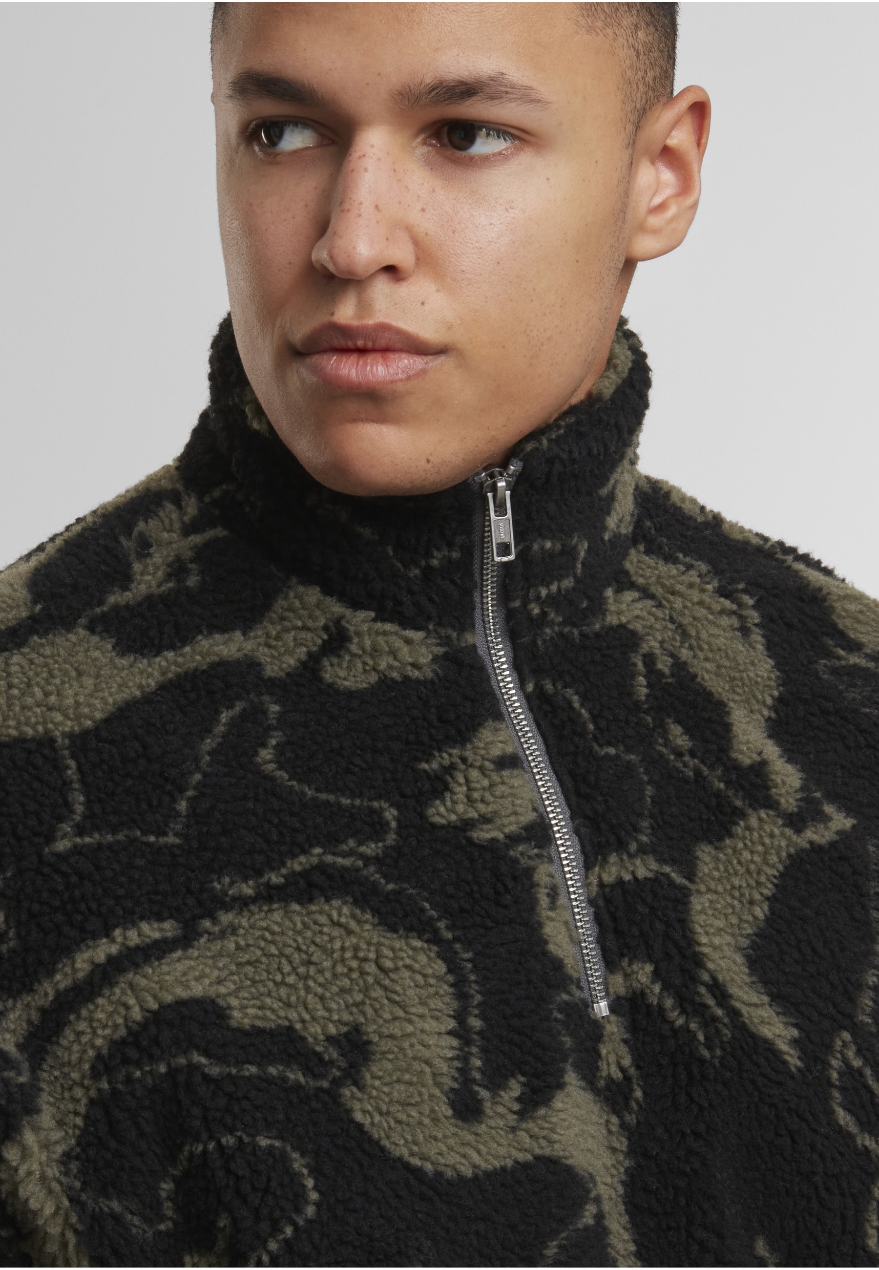 URBAN CLASSICS Sweater »Urban Classics Oversized Pattern Teddy Troyer«, 1 Stk.
