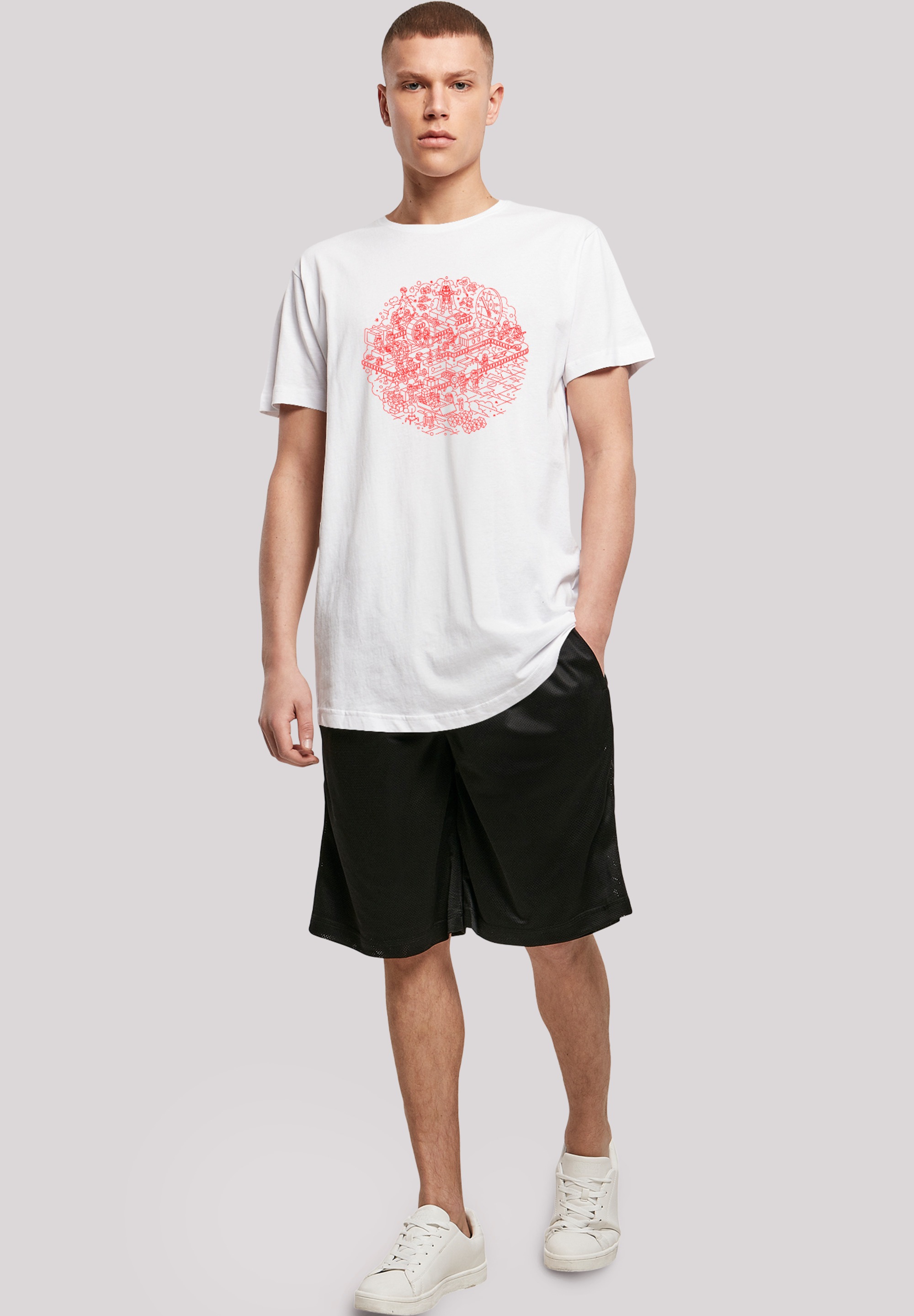 F4NT4STIC T-Shirt »Star Wars Christmas Death Star«, Print
