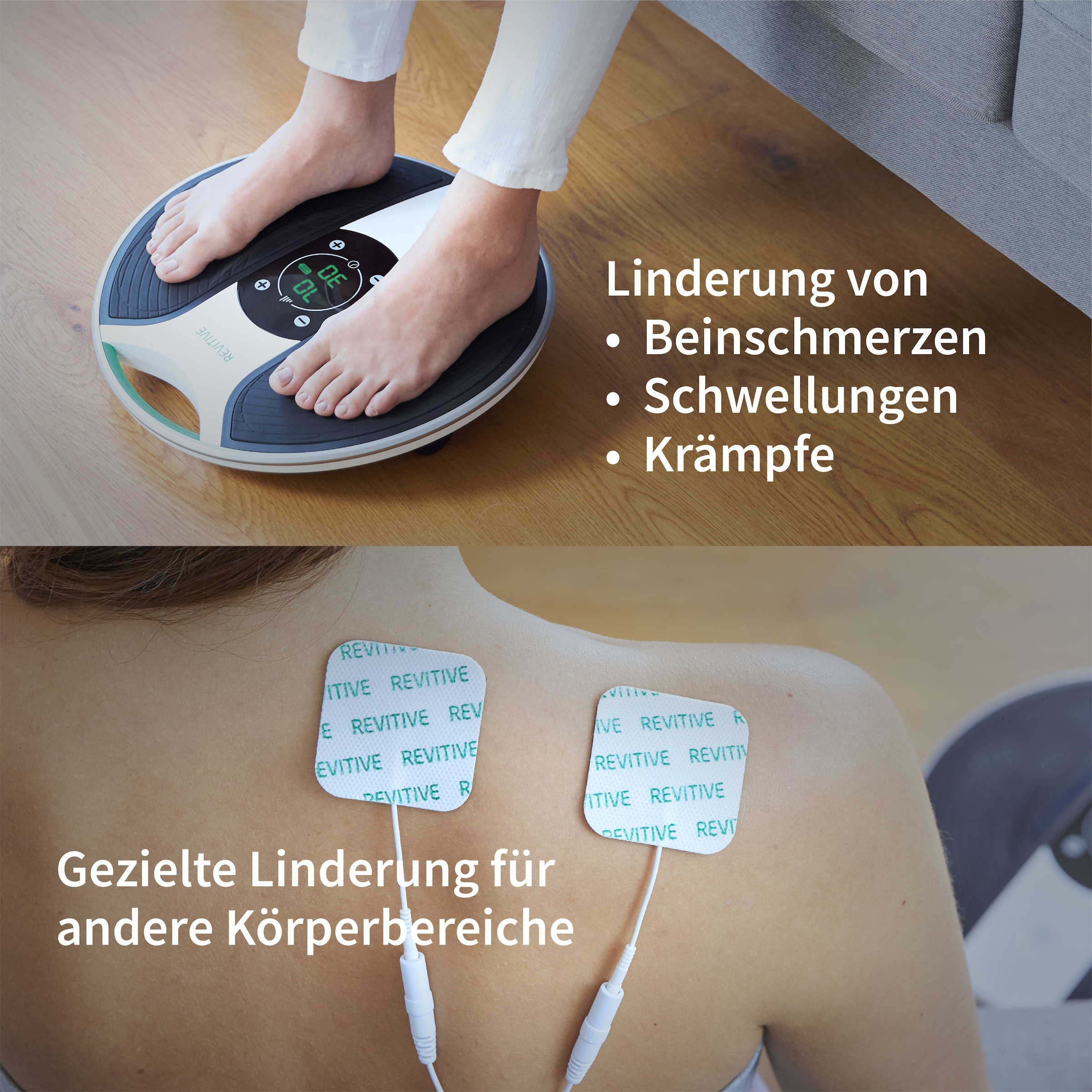 REVITIVE EMS-Fußmassage-Gerät »Medic Durchblutungs-Stimulator« Lindert Beschwerden, Schmerzen, Schwellungen, Krämpfe