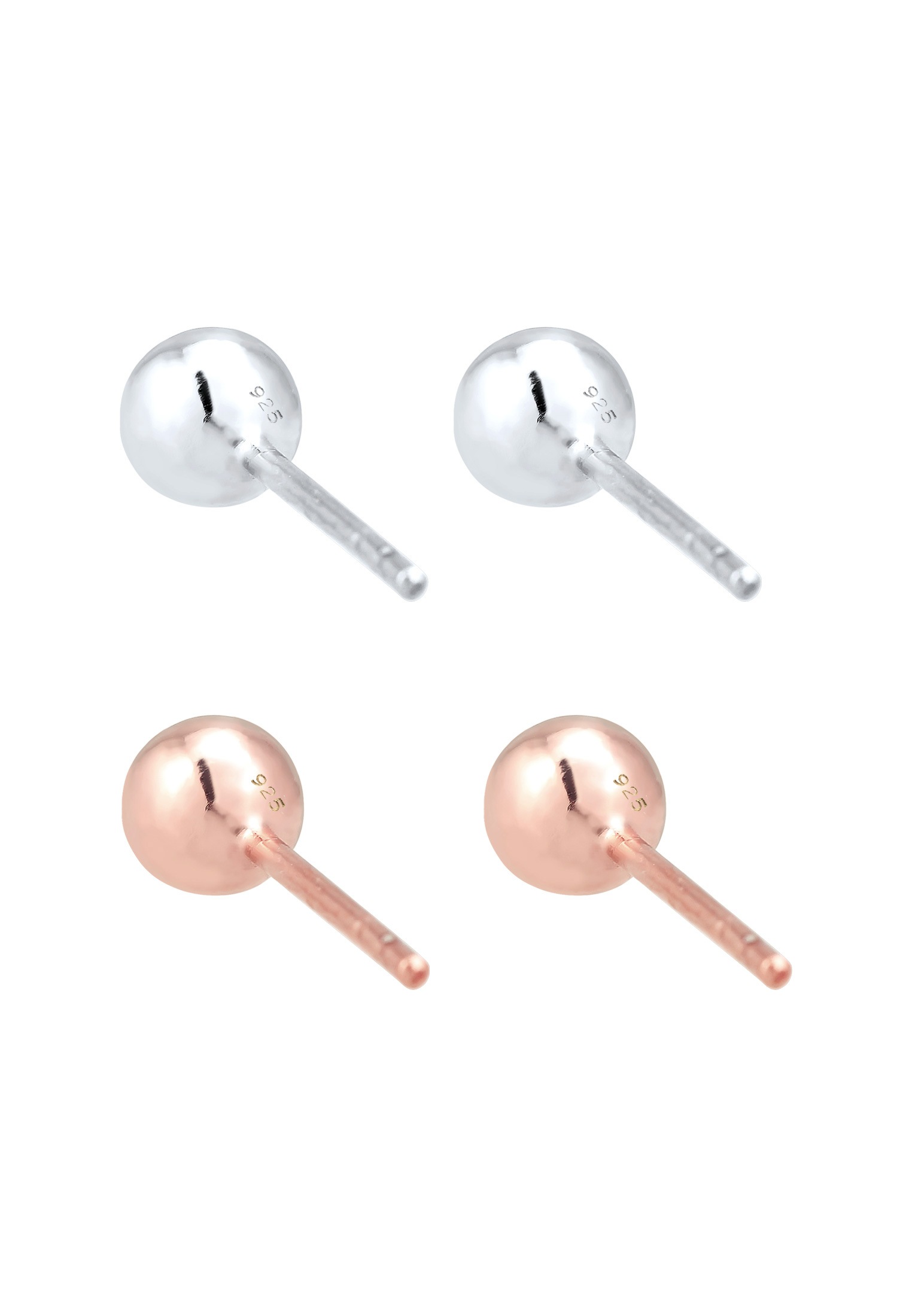 Elli Ohrring-Set »Ohrringe Kugel 2er Set 925 Sterling Silber bicolor«