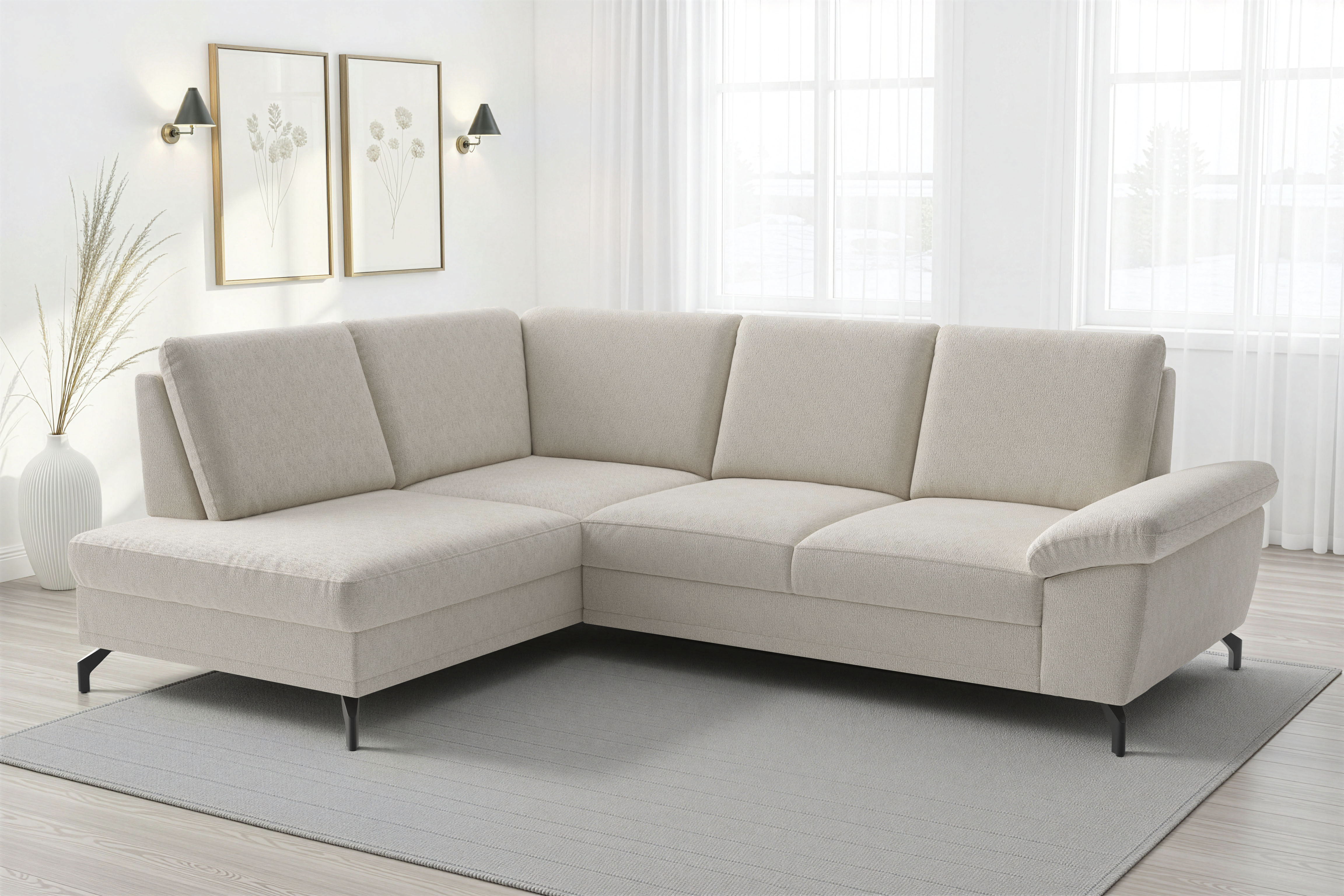 sit&more Ecksofa "Chelsea L-Form, B: 249 cm, Armteil- & Sitztiefenverstellung" optional Schlaffunktion und Bettkasten