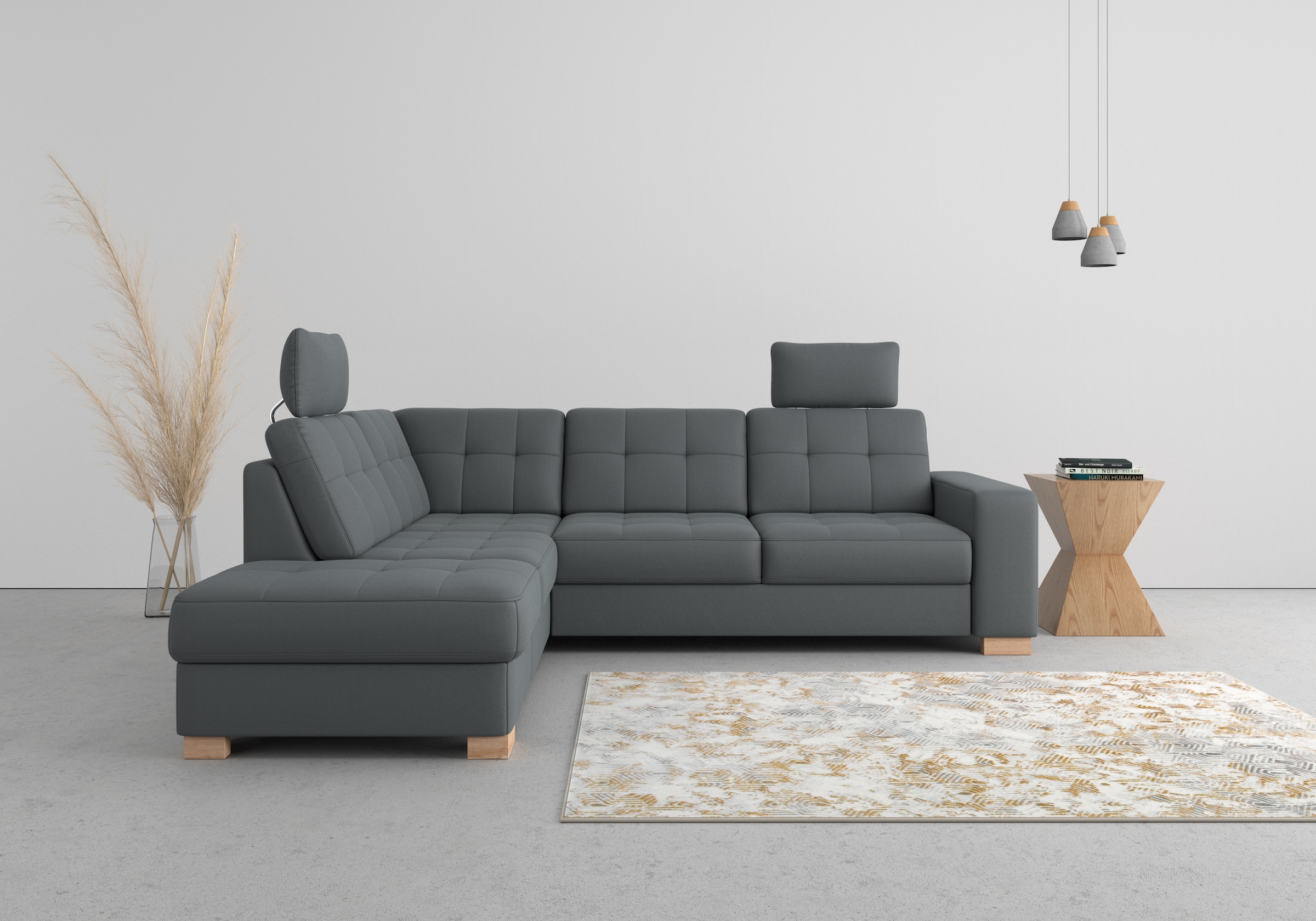 sit&more Ecksofa »Quincy L-Form«, wahlweise mit Bettfunktion und Bettkasten