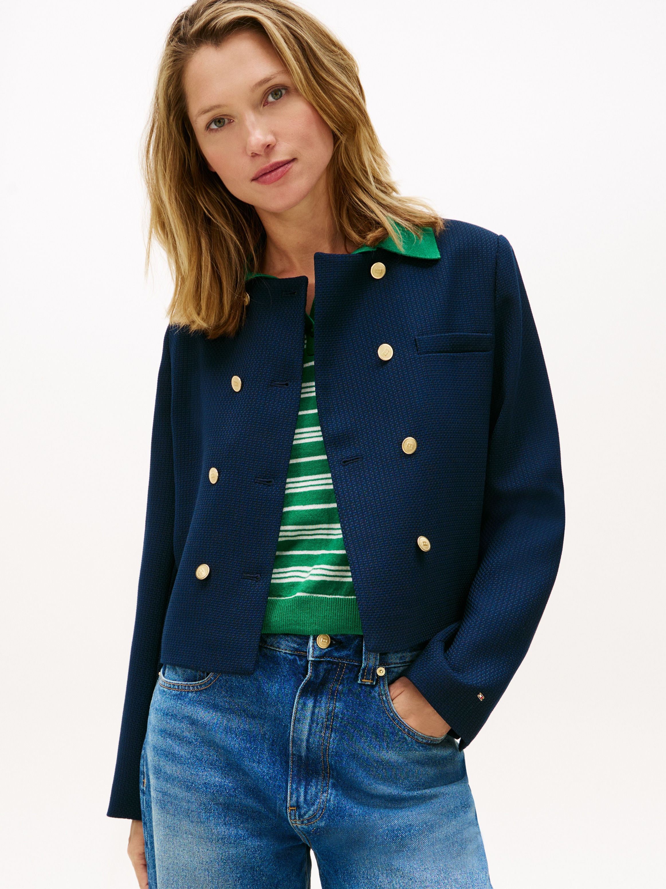 Tommy Hilfiger Kurzblazer "PREPPY TEXTURE LADY JACKET" günstig online kaufen