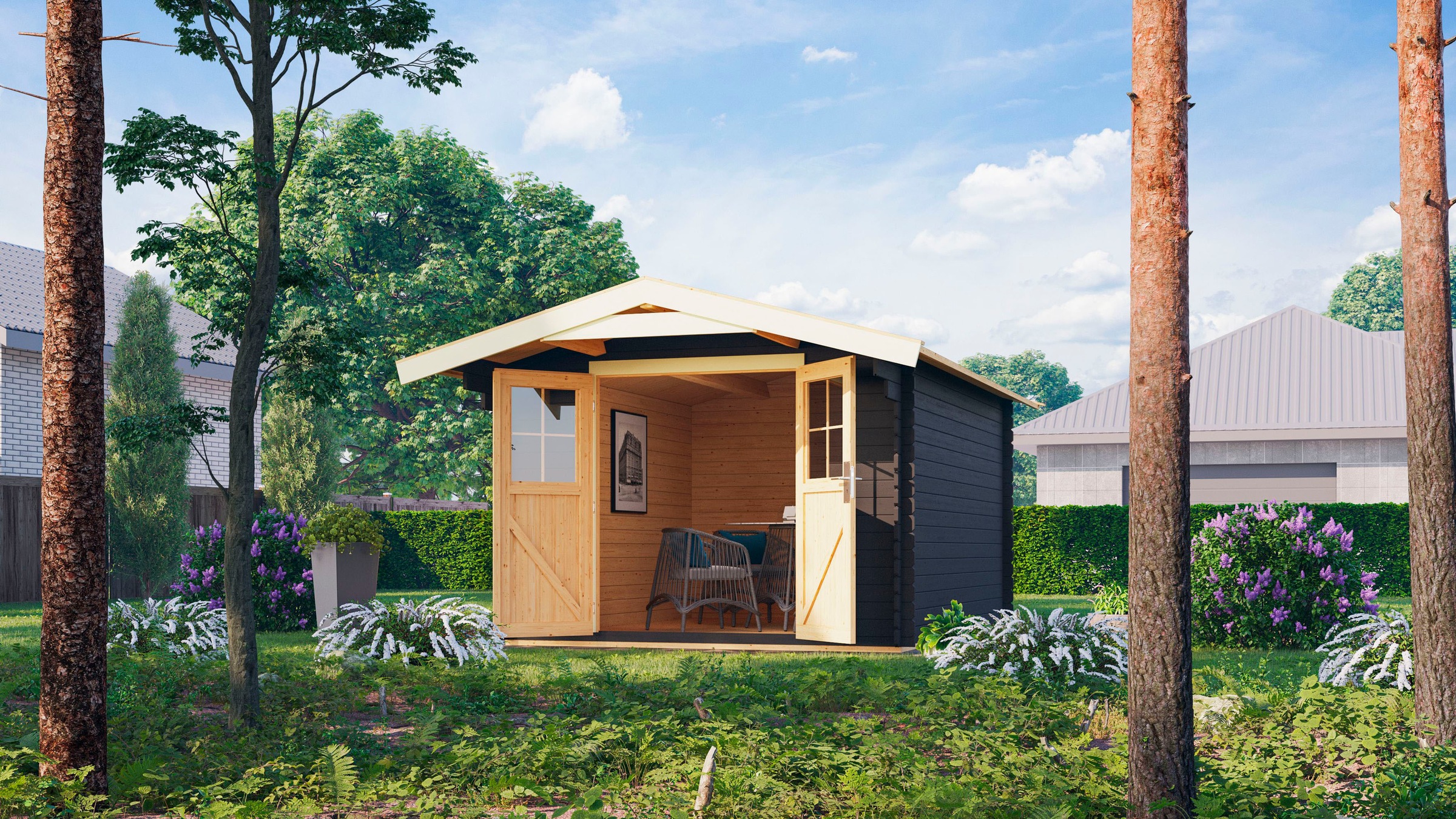 KONIFERA Gartenhaus »Renberg 8«, naturbelassen oder terragrau kaufen