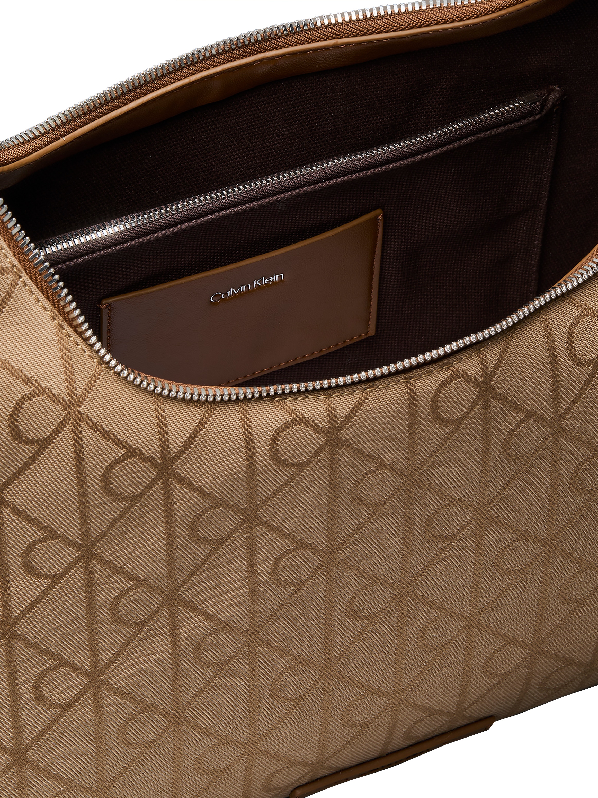 Calvin Klein Schultertasche »EMBLEM JACQUARD SHOULDER BAG« Damen Handtasche, Umhängetasche, Schultertasche