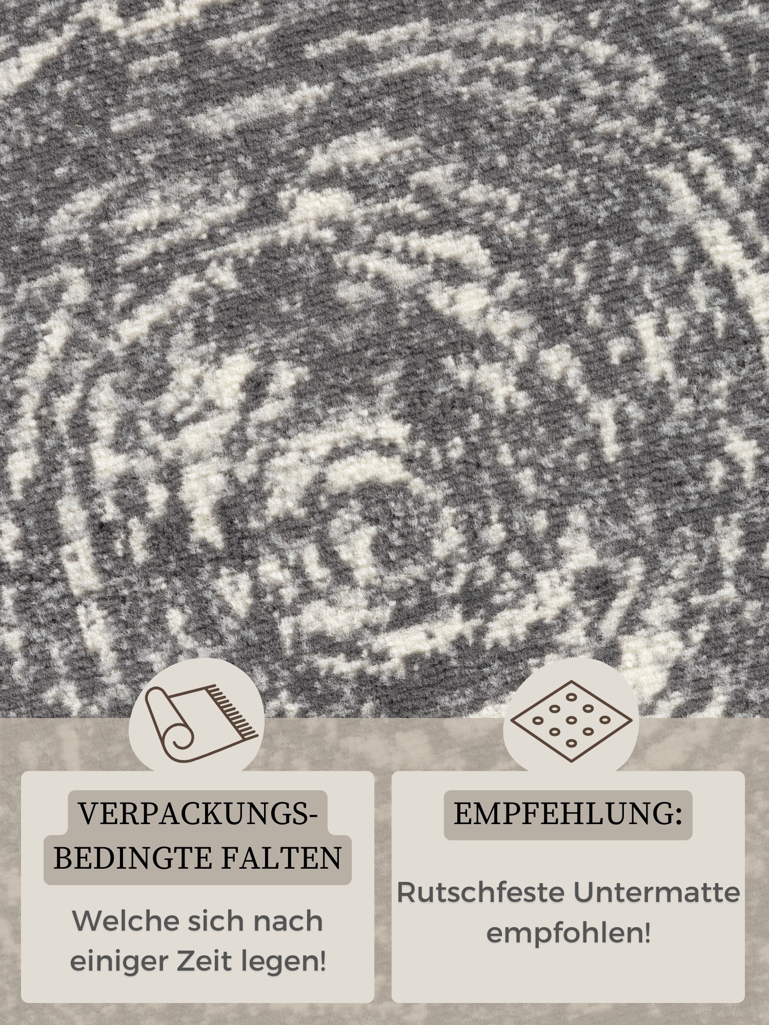 HANSE Home Teppich »Cavallo«, rund, 9 mm Höhe, Wohnzimmer, Schlafzimmer, Flur, Kurzflor, orientalsich, weich, rund