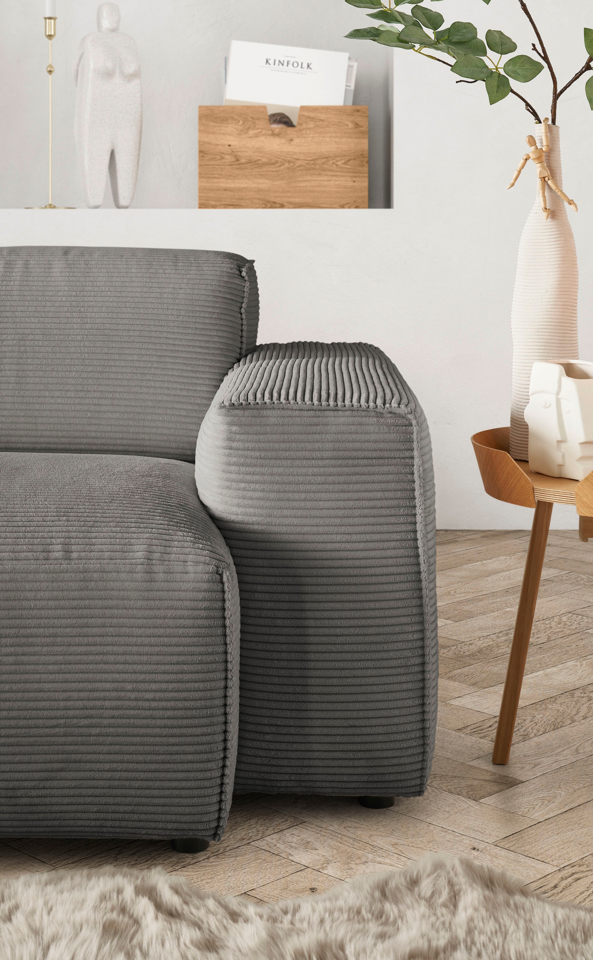 andas Ecksofa »Glimminge auch in Breitcord, Feincord, Bouclé + Easy care-Bezug«, L-Form, Breite 294, Zierkissen
