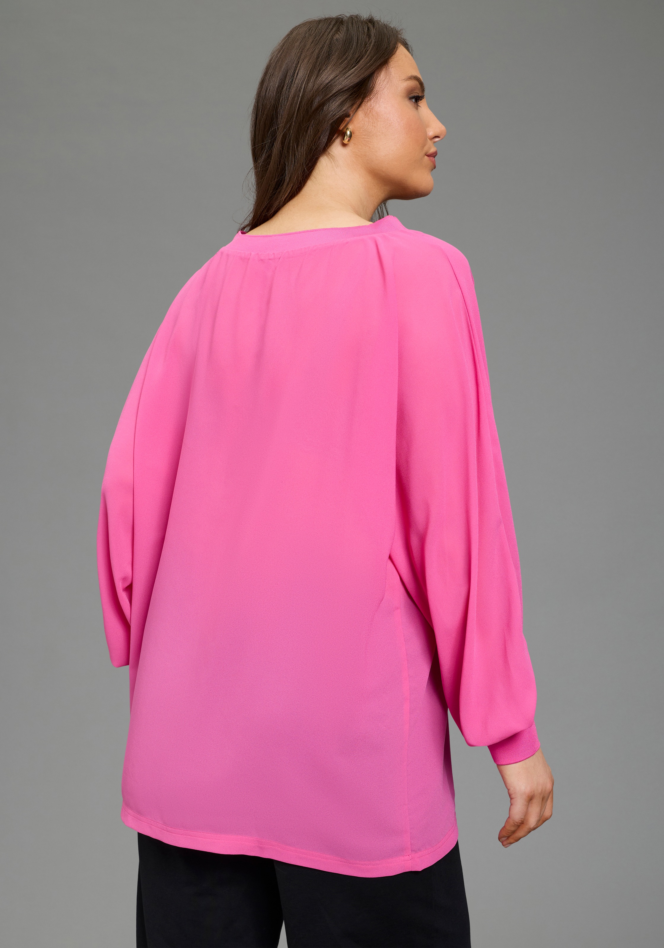 Laura Scott CURVE Shirtbluse mit sportivem Rippenbündchen günstig online kaufen