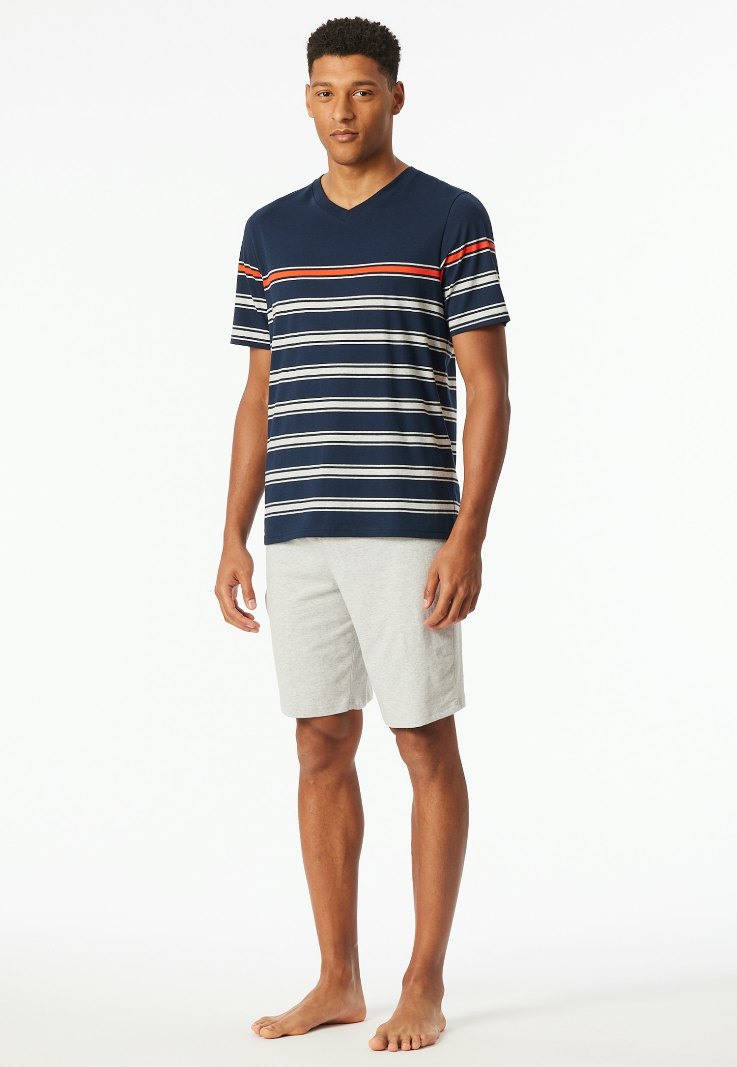 Schiesser Shorty "Casual Nightwear" 2 Stk. tlg., Shirt mit V-Ausschnitt und günstig online kaufen