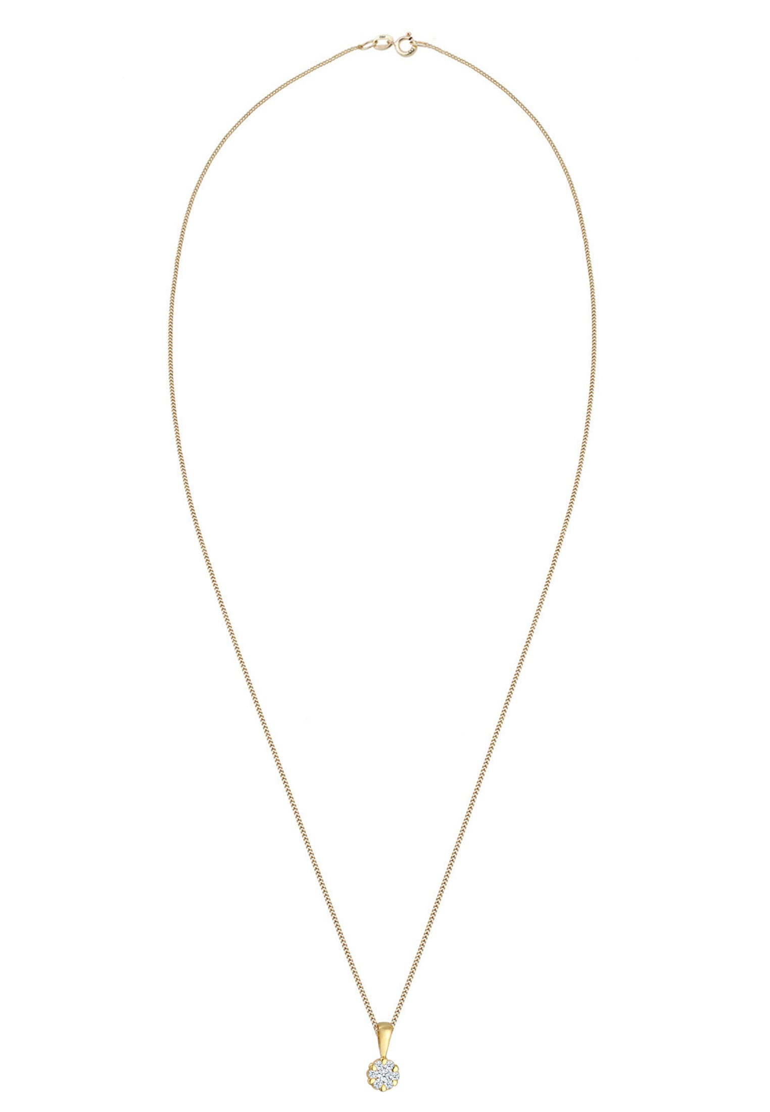Elli DIAMONDS Silberkette »Halskette Diamant Weiß Brillantschliff (0.12 ct) 585 Gelbgold«