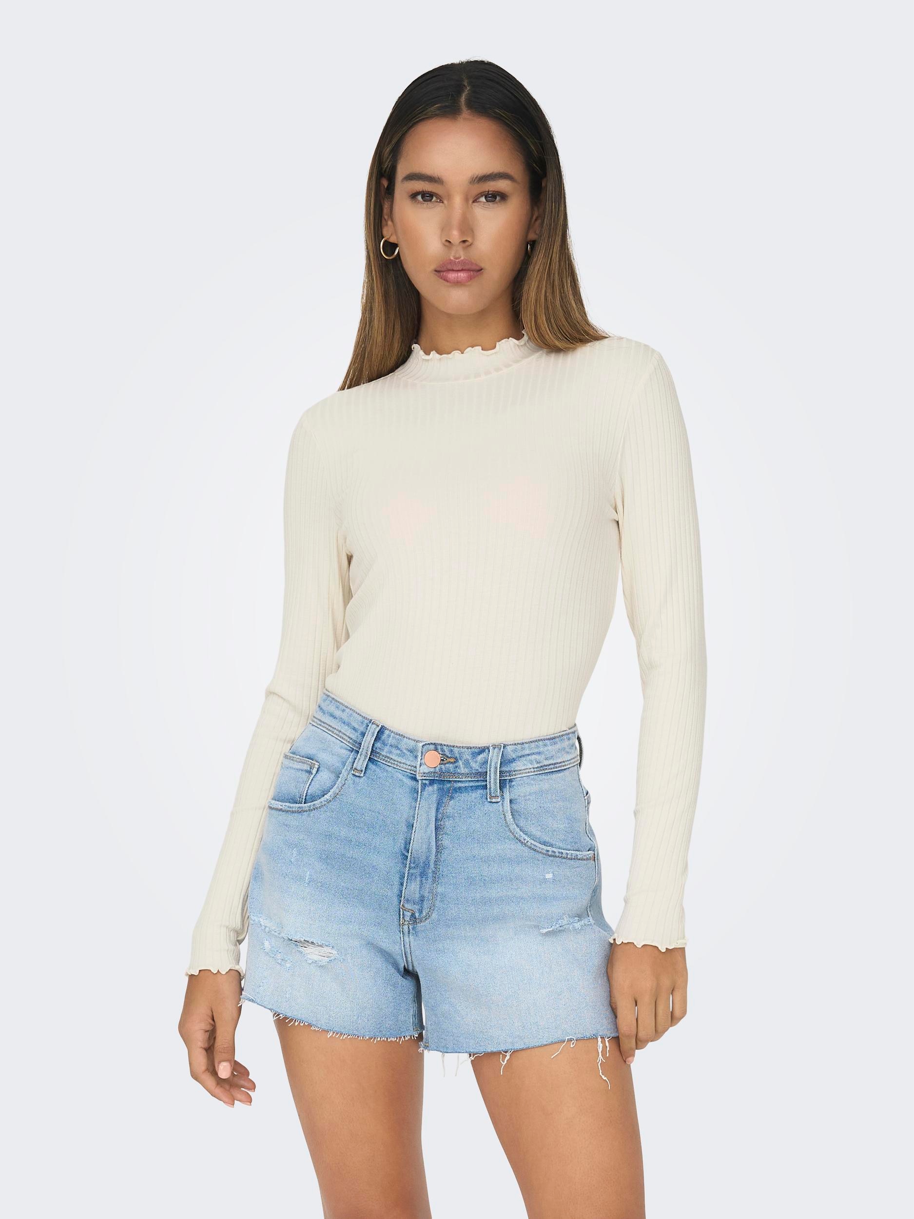 JDY Langarmbluse "JDYFRANSISKA L/S HIGHNECK TOP JRS NOOS", mit gewellten Sä günstig online kaufen